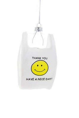 Thank You Have A Nice Day Glass Ornament