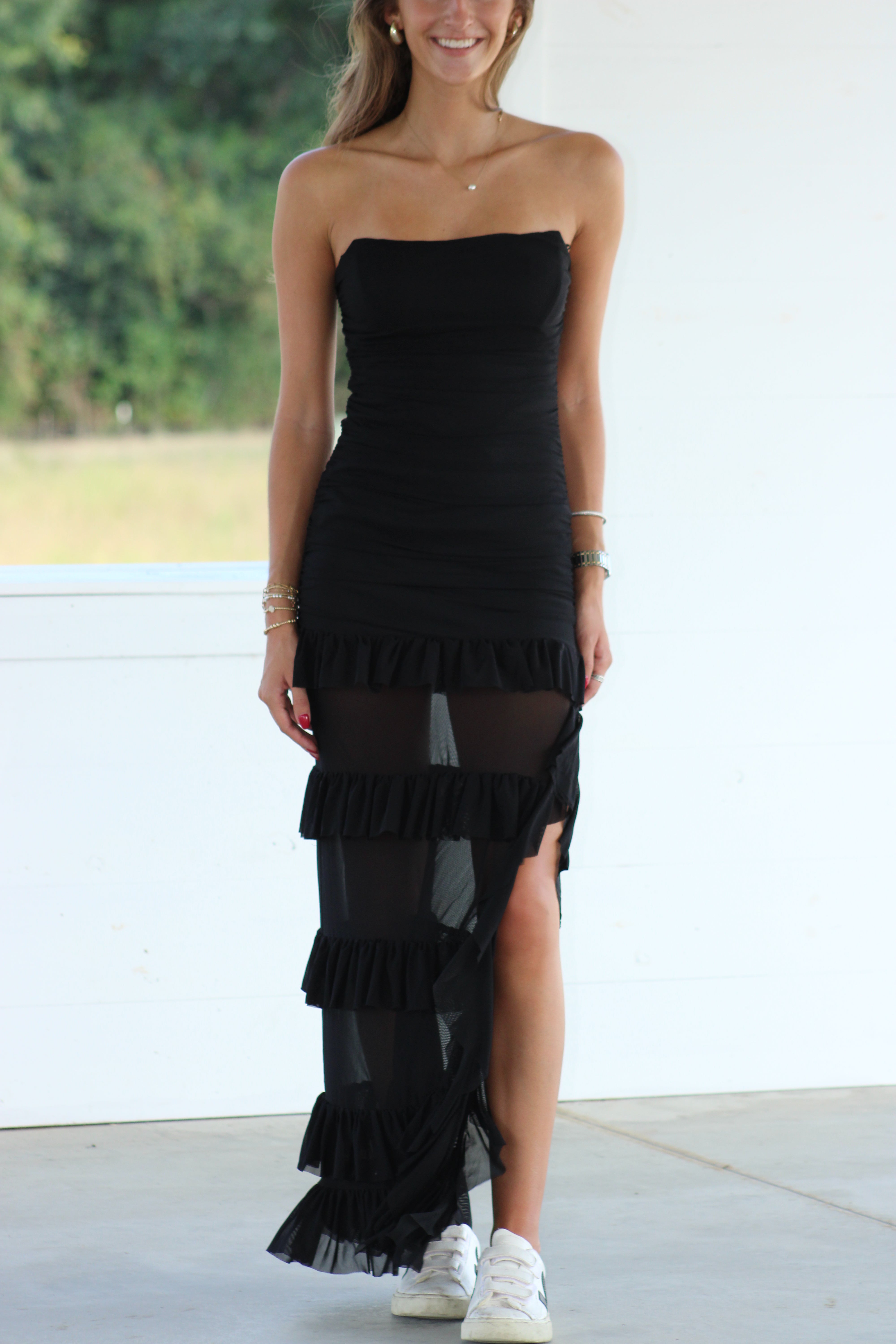 Take Me Downtown Maxi Dress - Black
