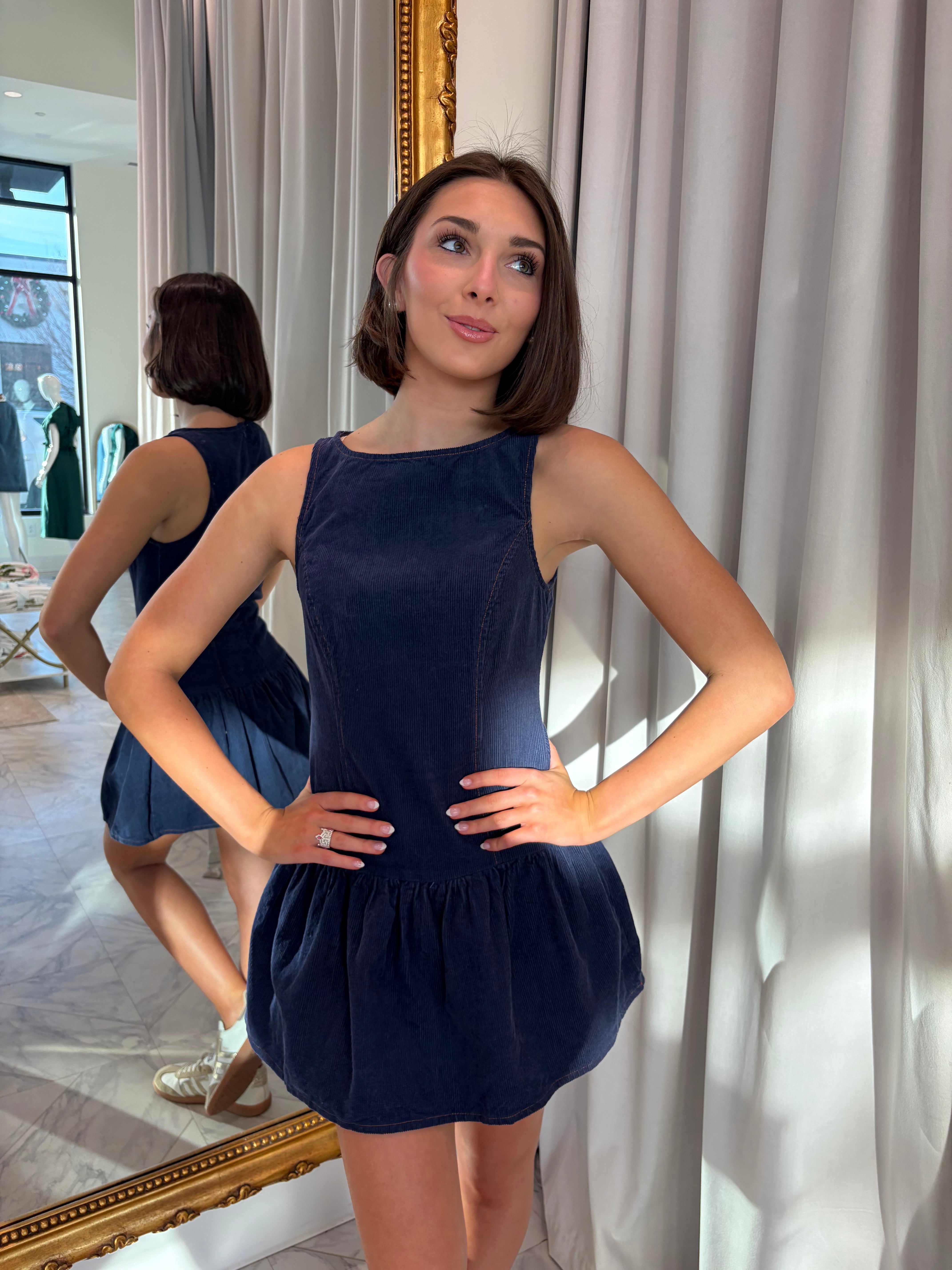 Weekend Plans Low Waist Mini Dress - Navy