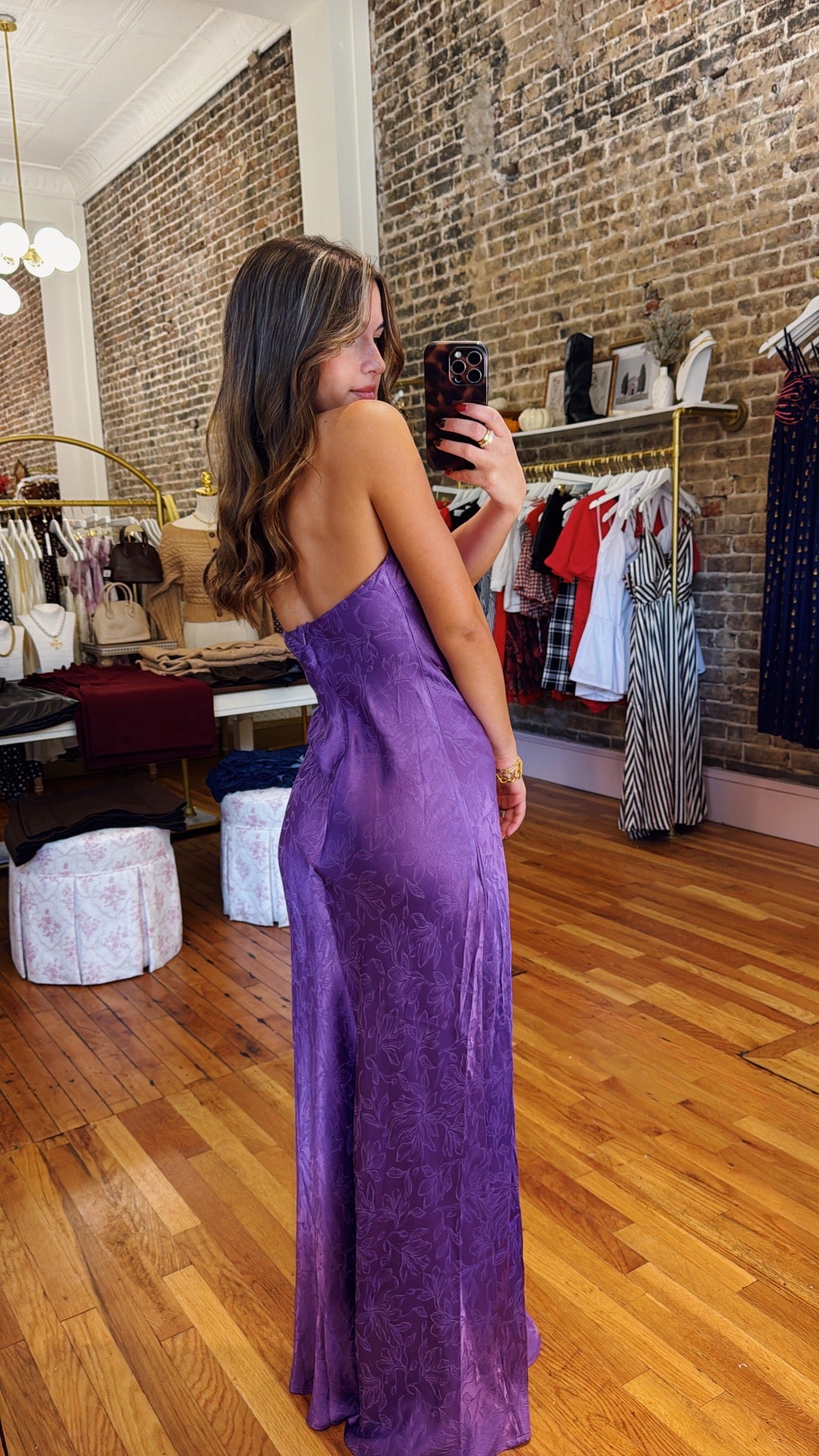 Adrienne Satin Maxi Dress - Purple