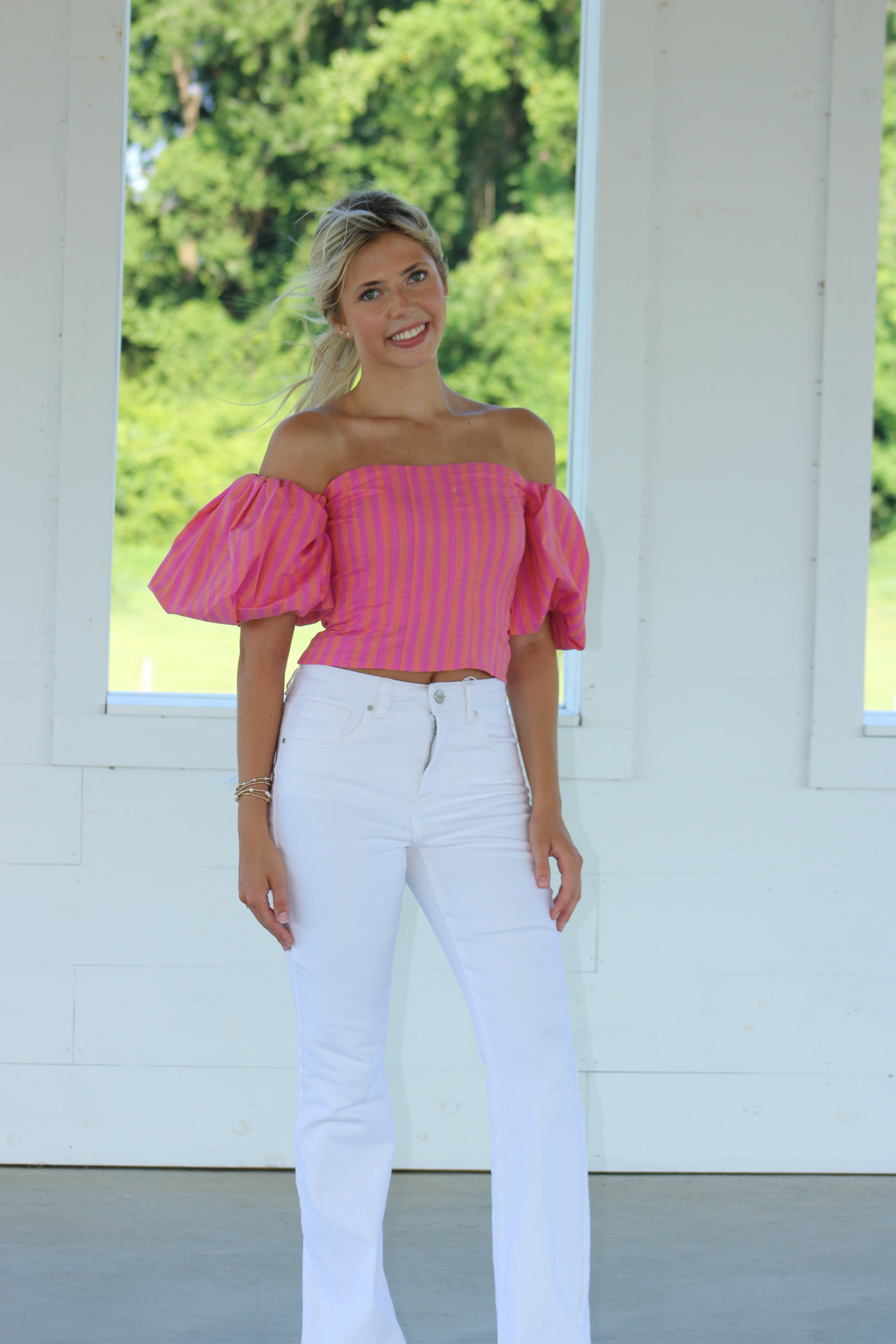Cali Sun Top - Pink & Orane
