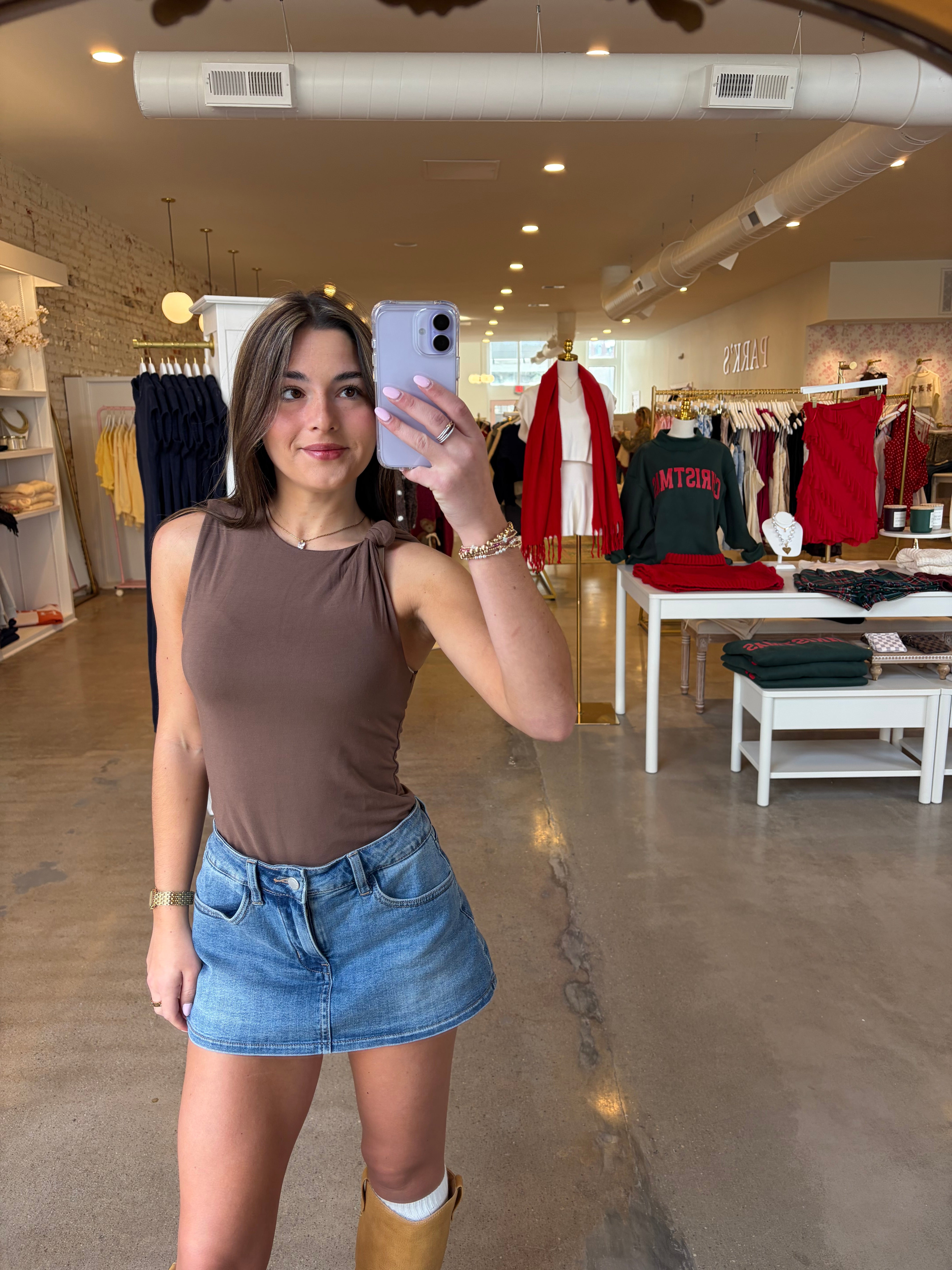 Dixie Denim Skort - Medium Wash