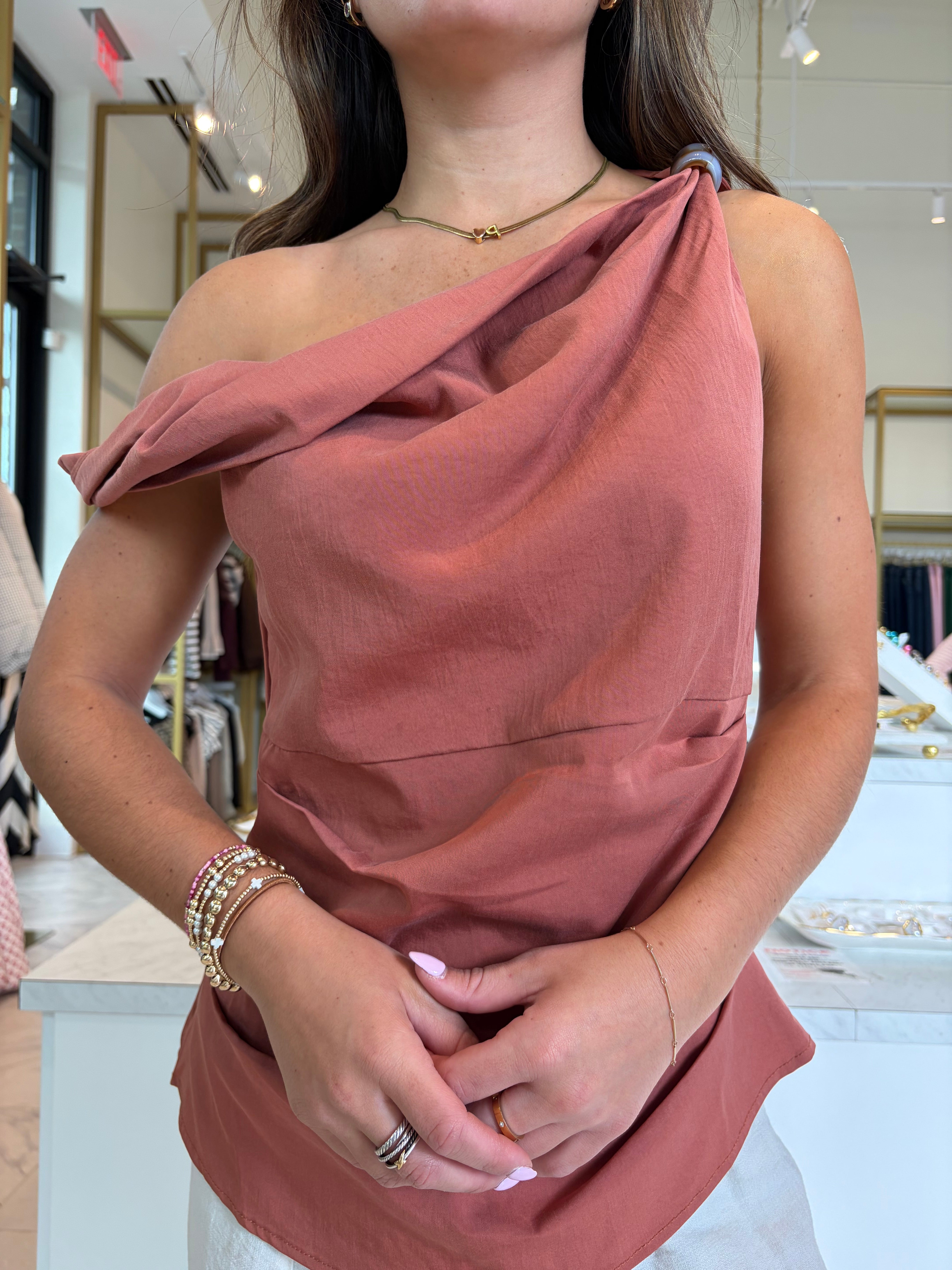 Corner Cafe Top - Mauve