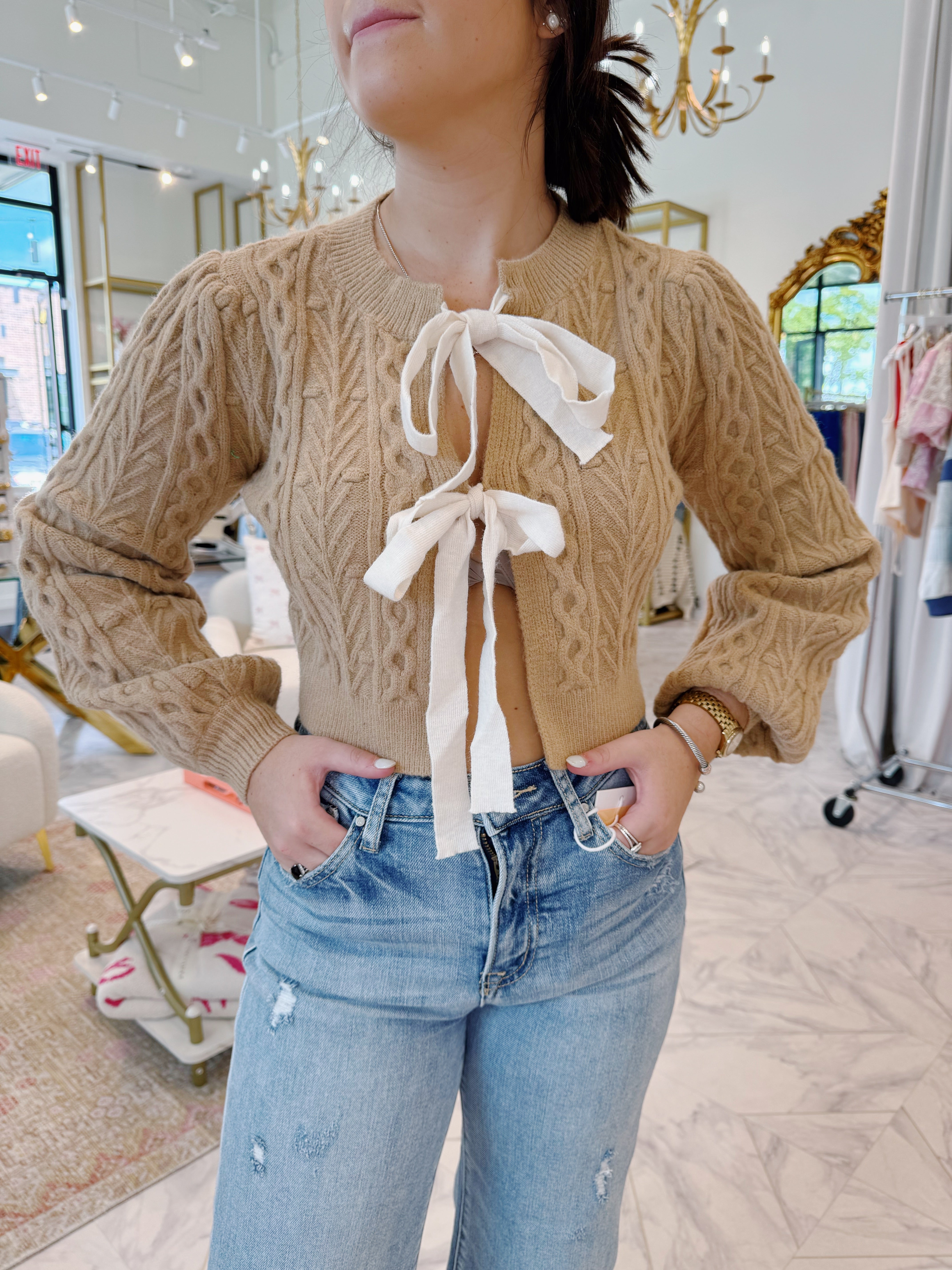 Southern Bell Sweater - Brown / Ivory