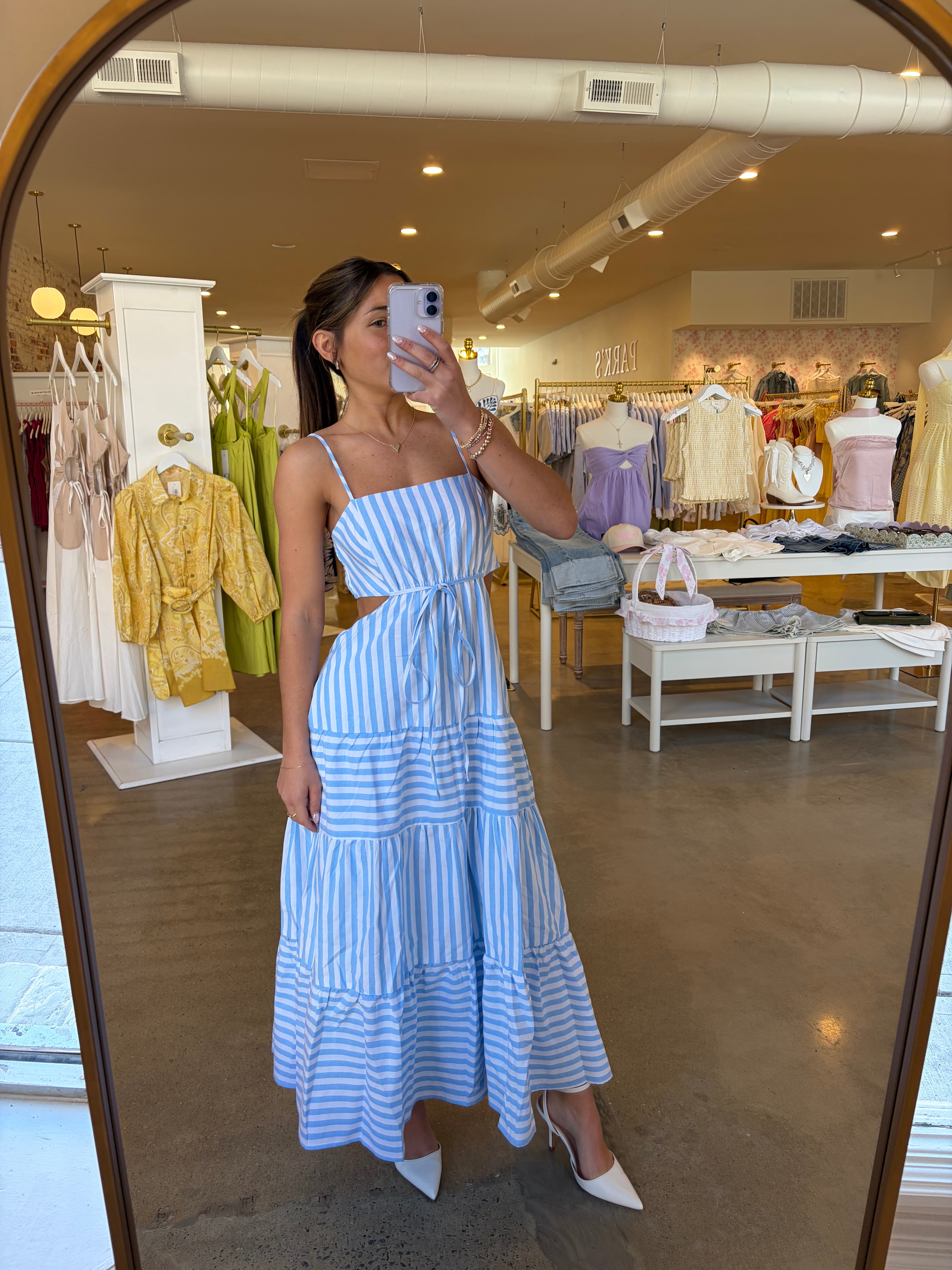 Ocean Drive Midi Cut Out Dress - Blue