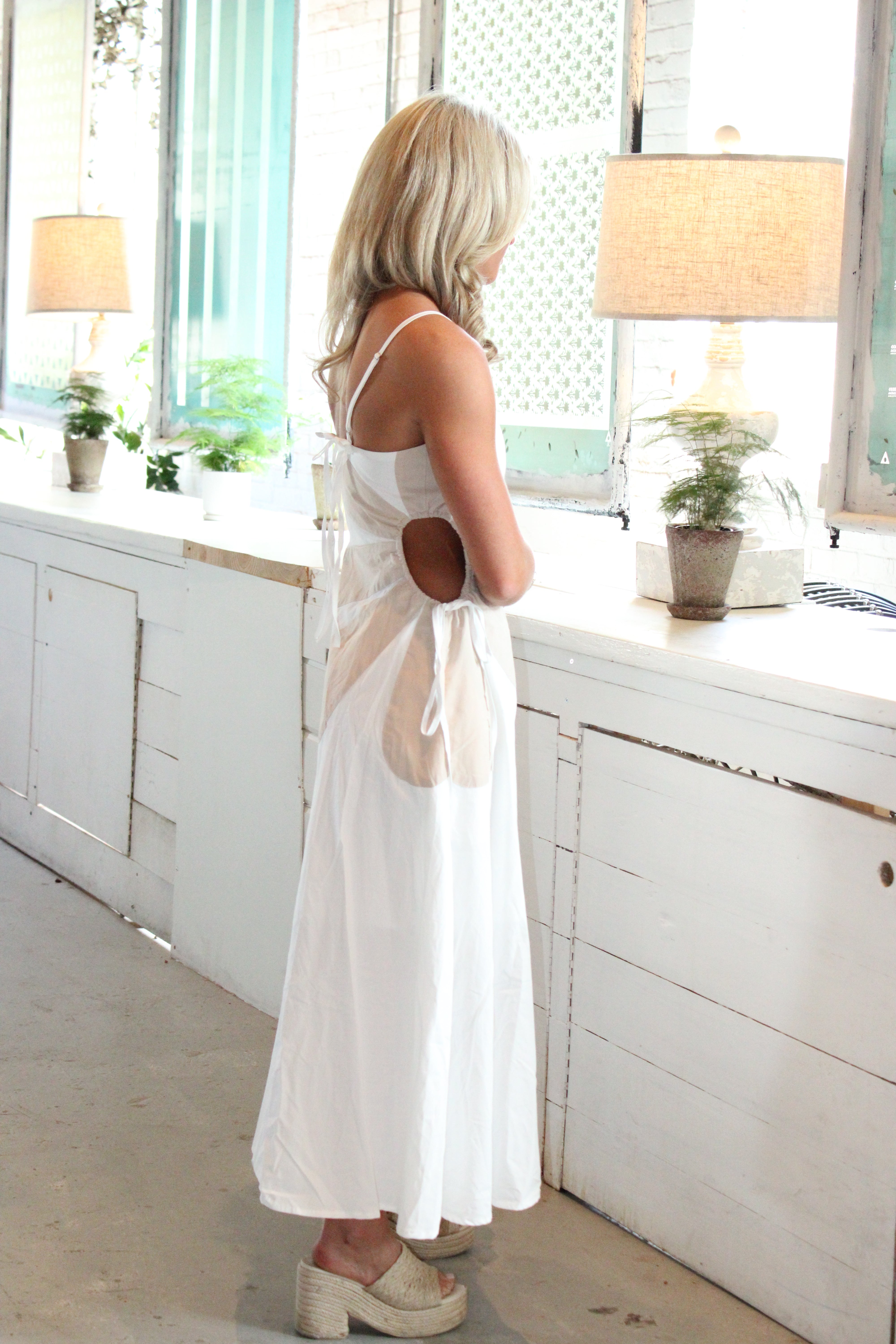 Champagne Coast Midi Dress - Off White