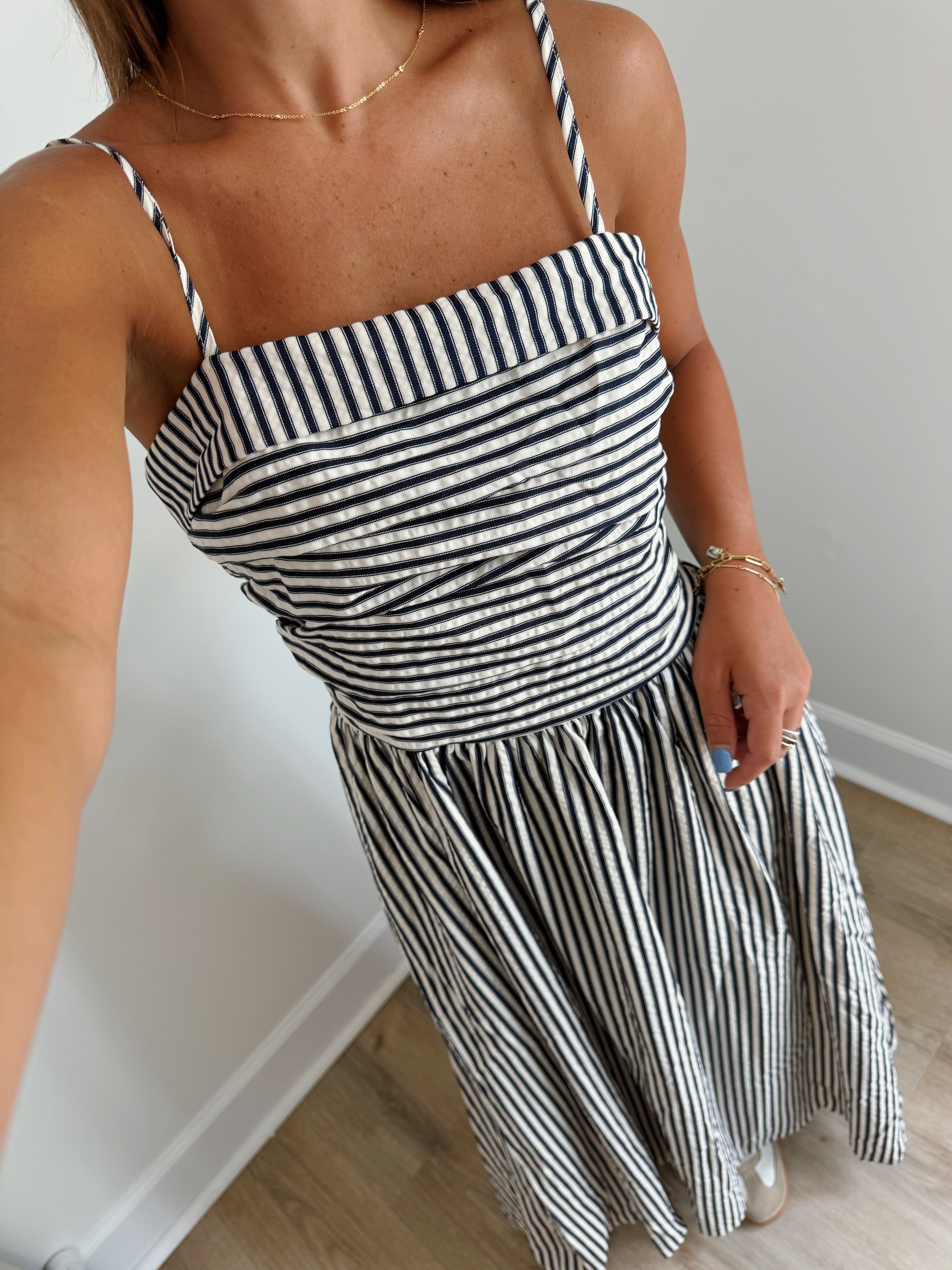 Gretchen Midi Dress - Black & White