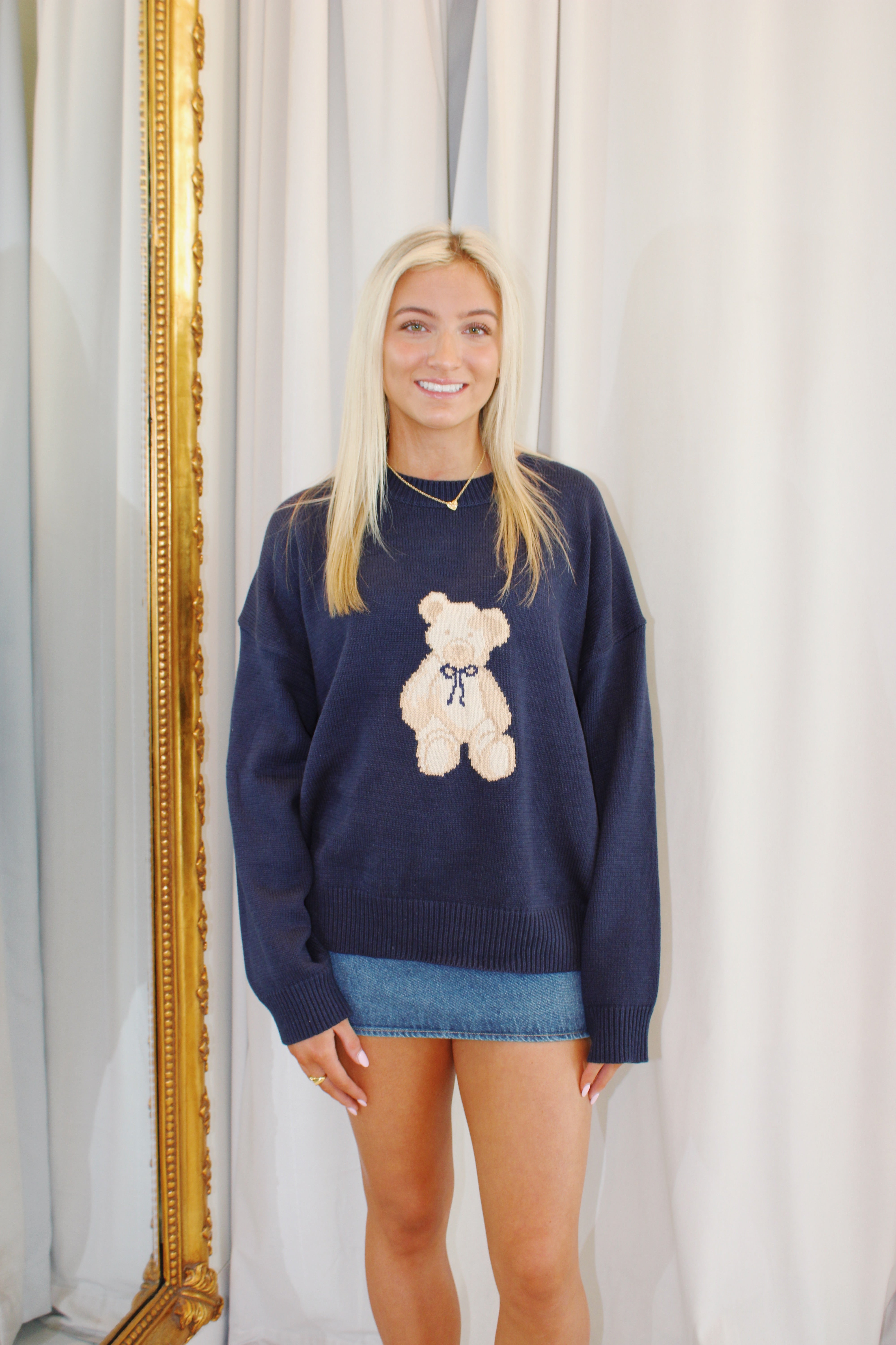 How Lucky Are We Sweater - Navy