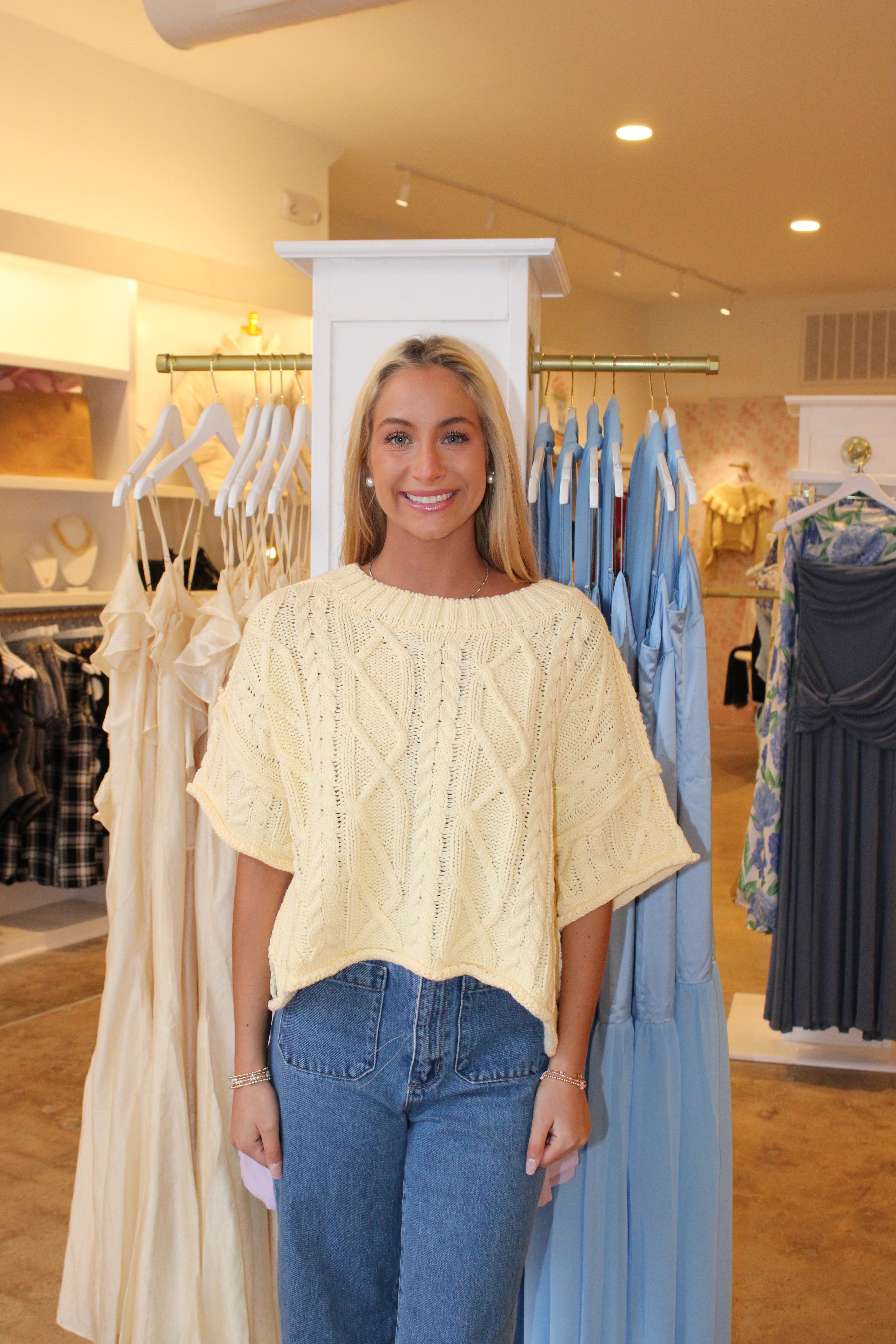 Skylar Sweater Top - Yellow