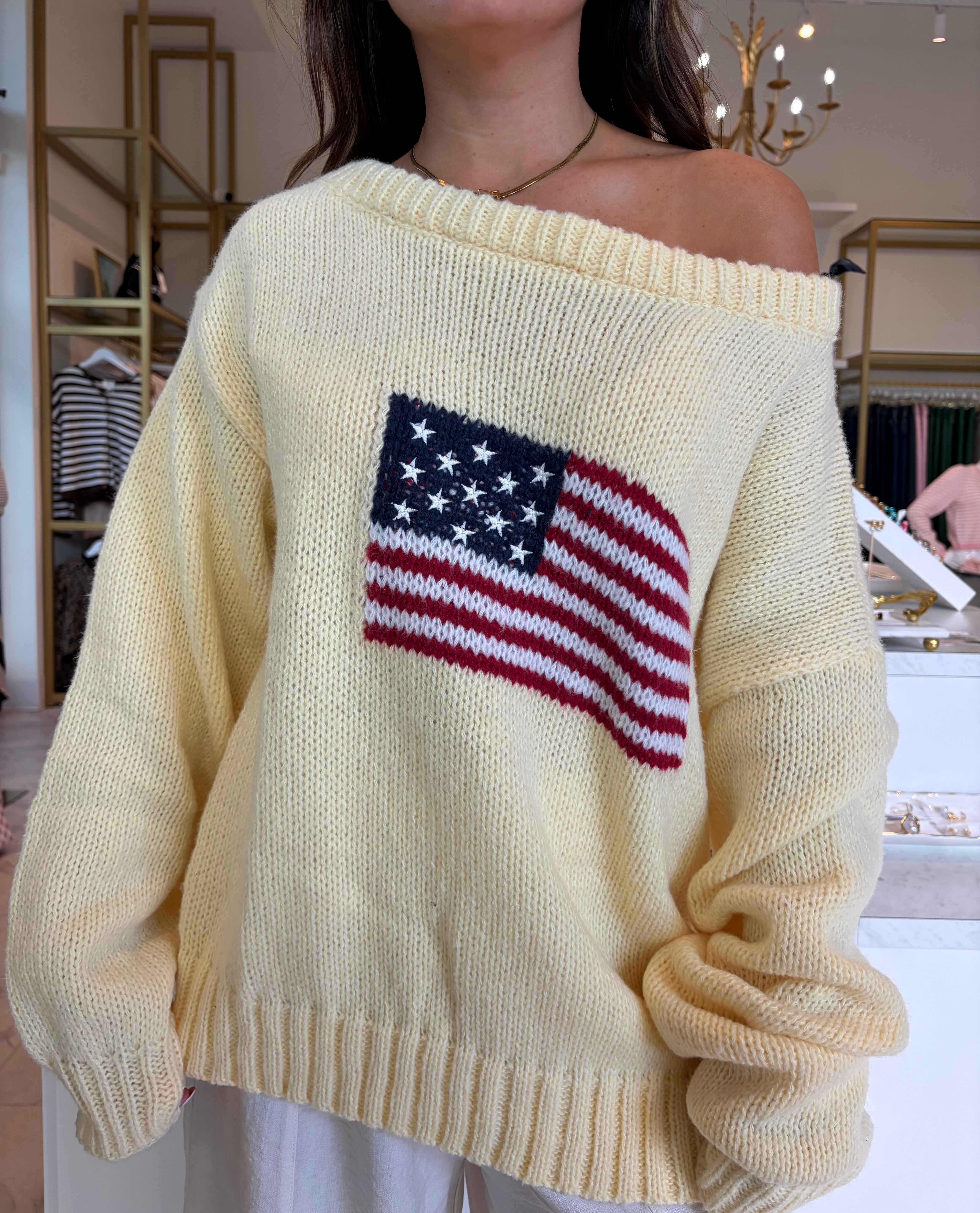 Brandi Off The Shoulder Sweater - Yellow