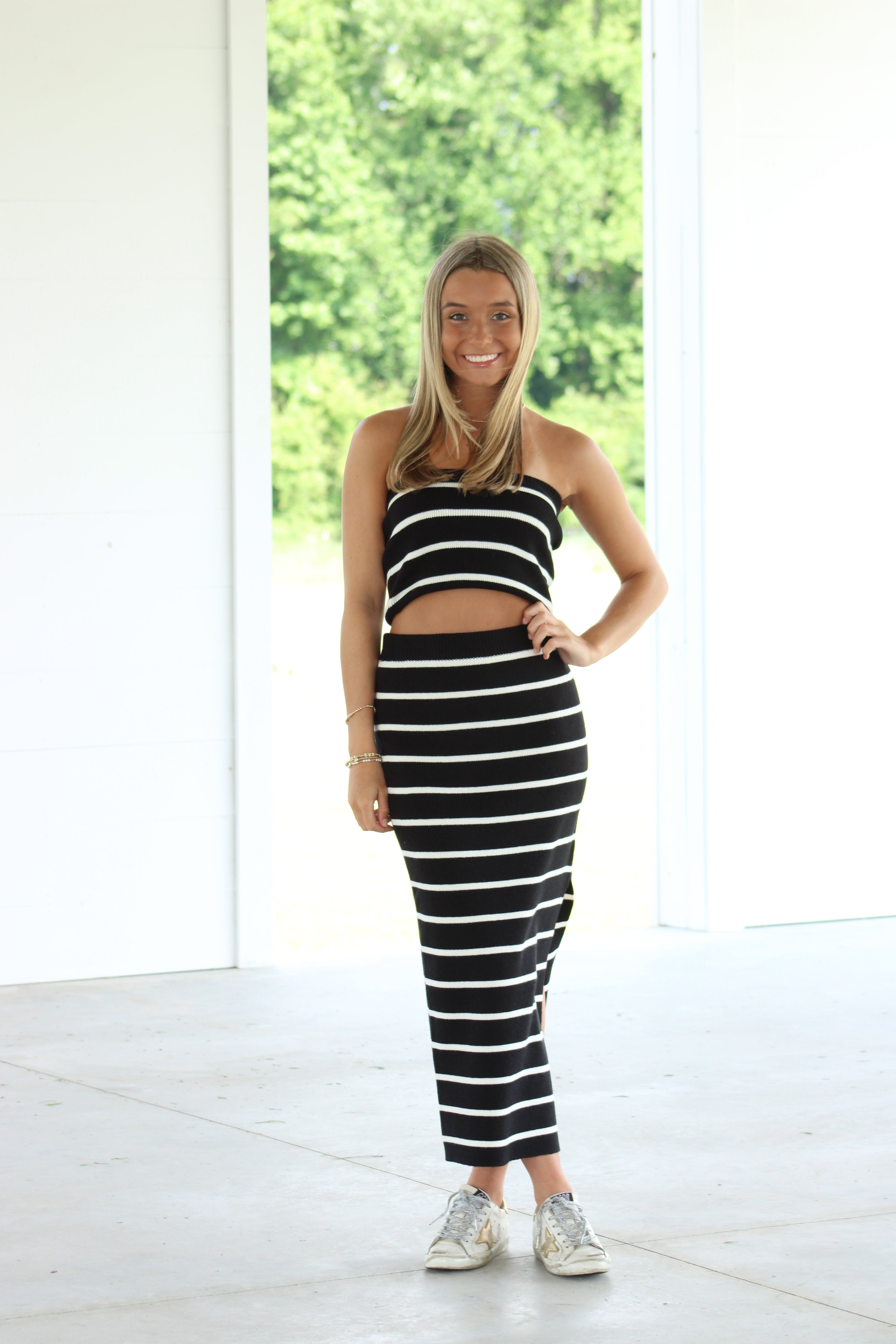 Give Me A Reason Knit Set - Black & White
