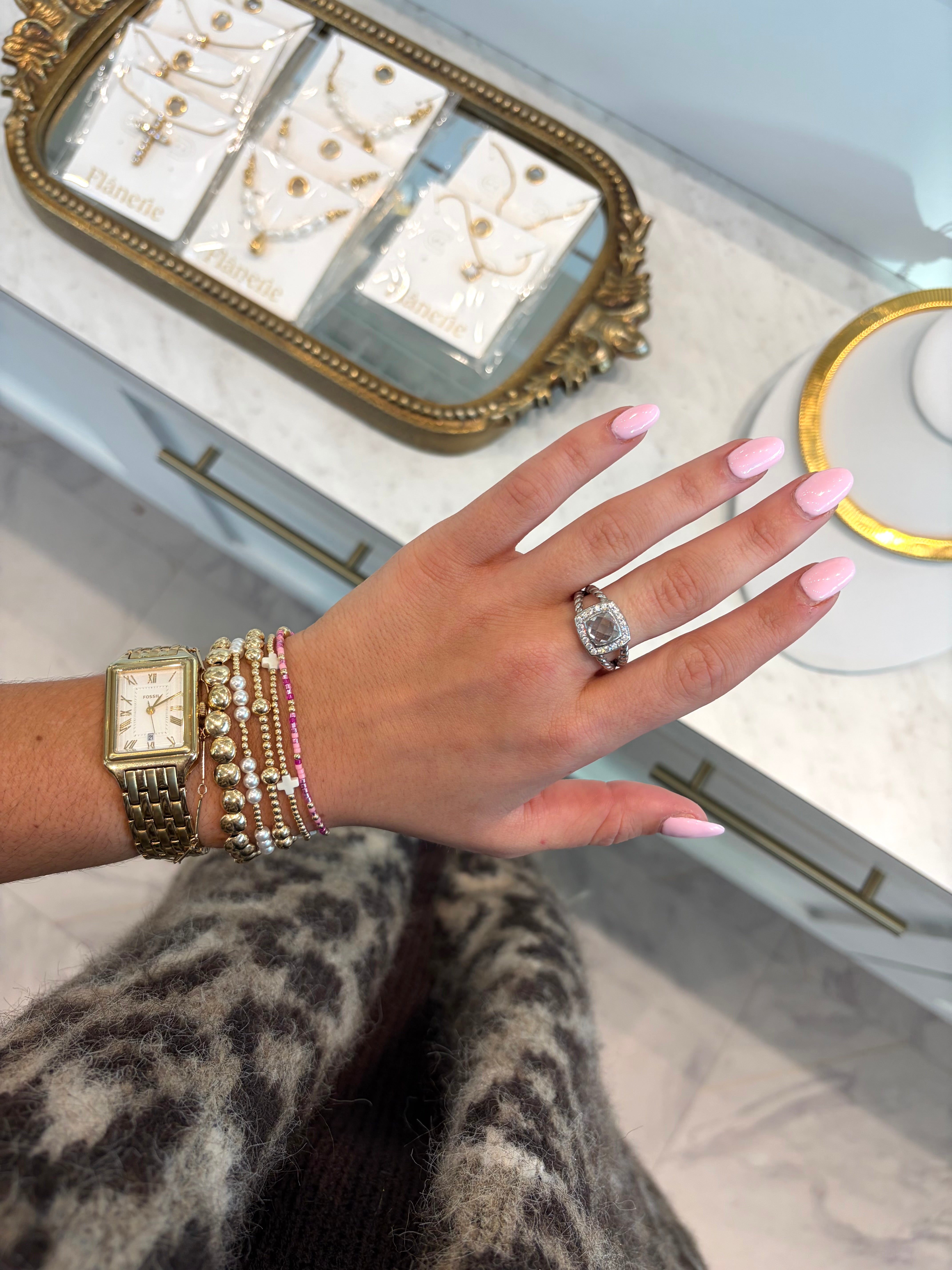 Clear Stone Wire Ring