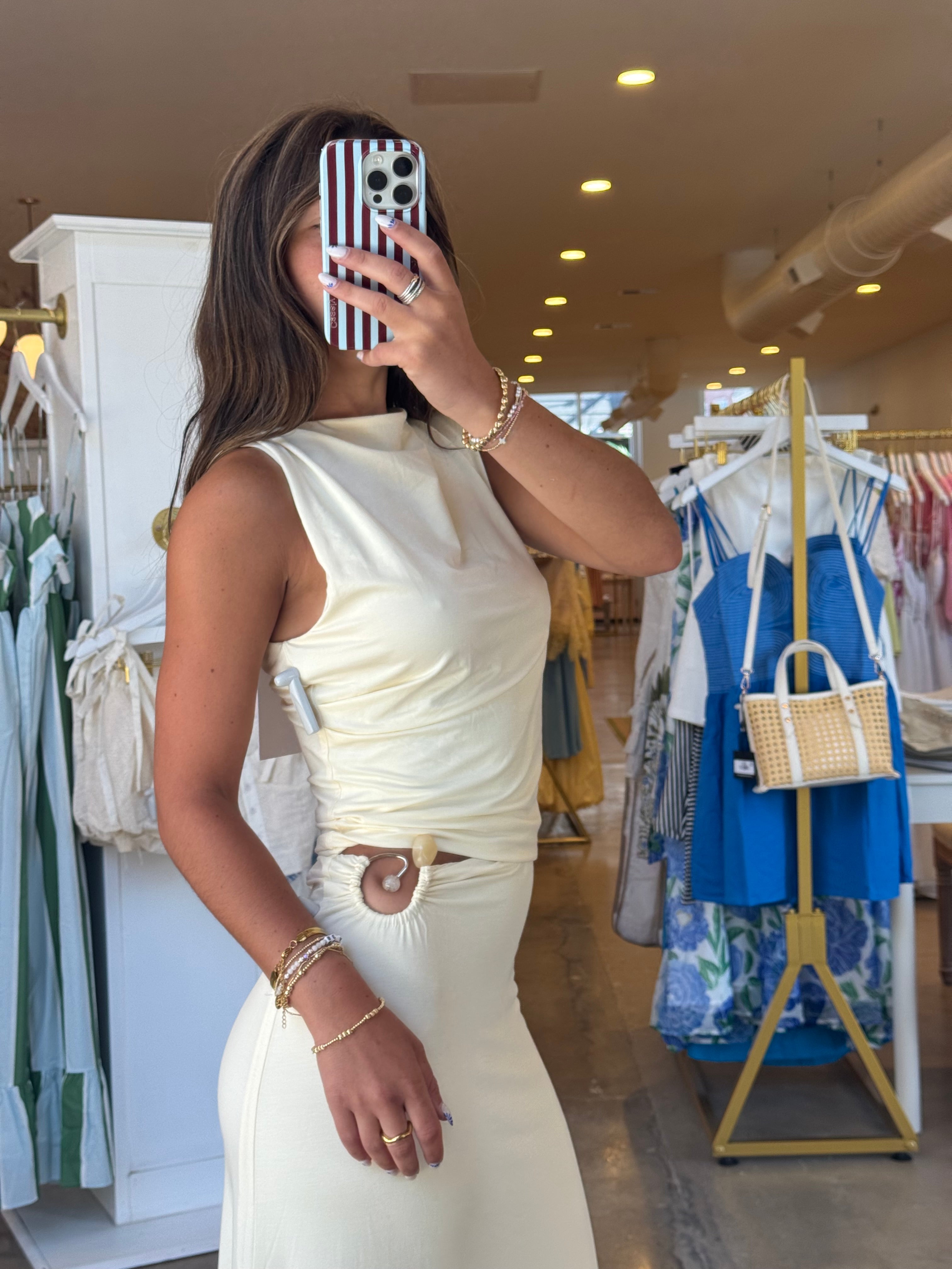 Celest Top & Maxi Skirt Set - Butter Cream
