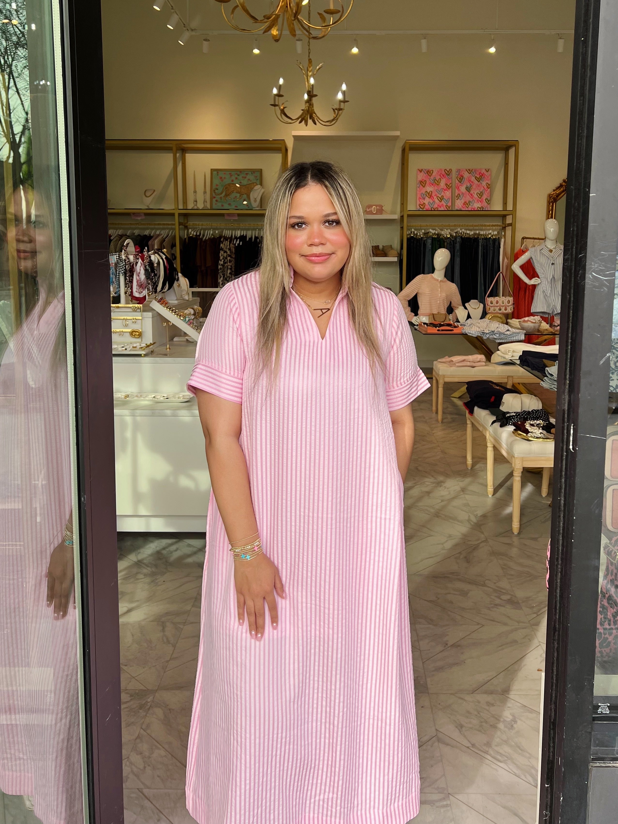 Spring Day Midi Dress - Pink