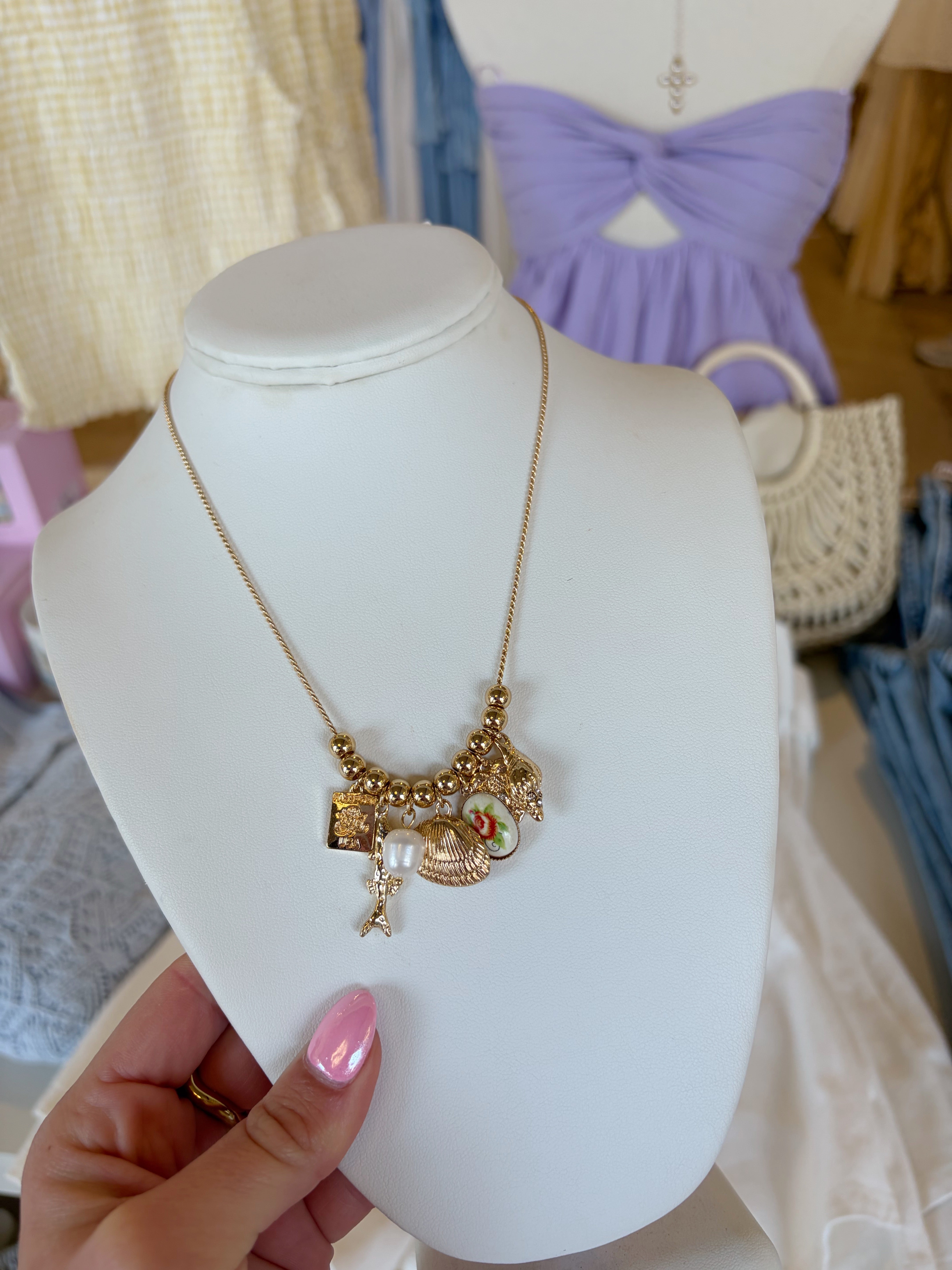 Mixed Sealife Charm Necklace