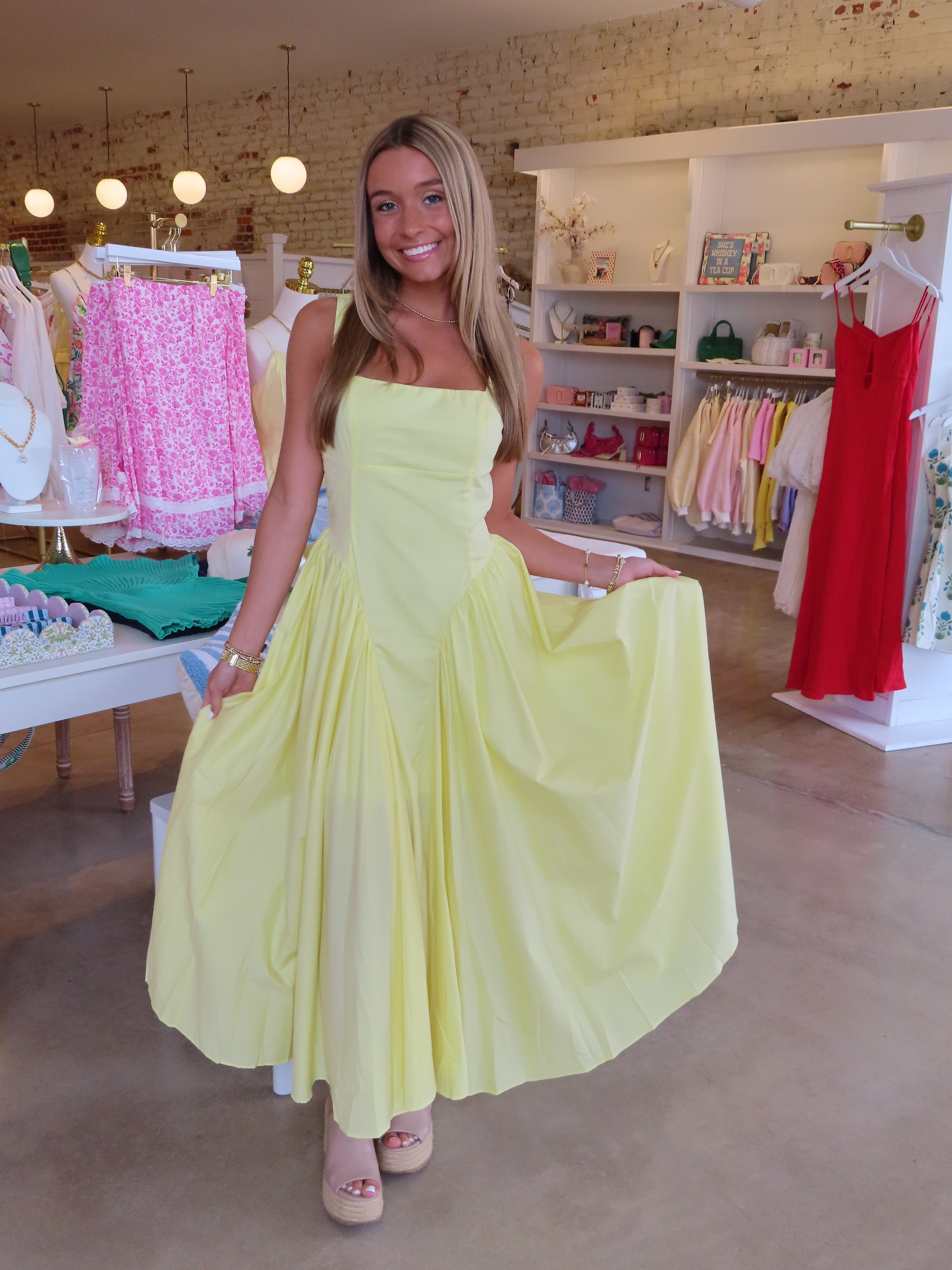 Bridgett Midi Dress - Yellow