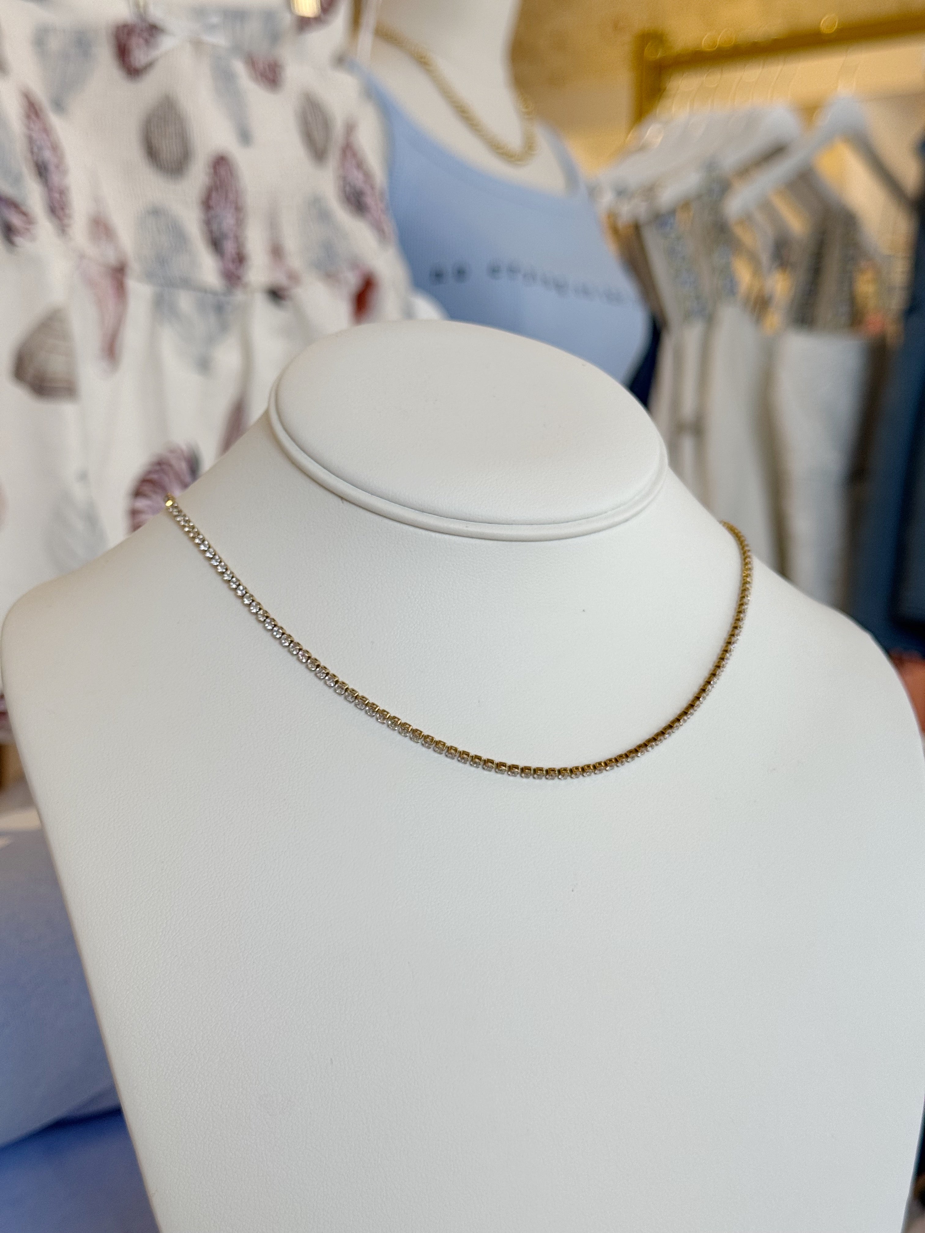 Micro Tennis Necklace- Waterproof