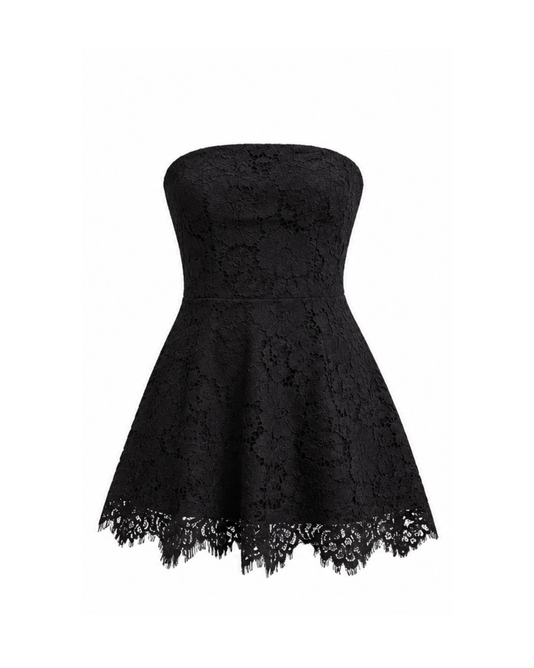 Griffin Floral Eyelet Mini Dress - Black