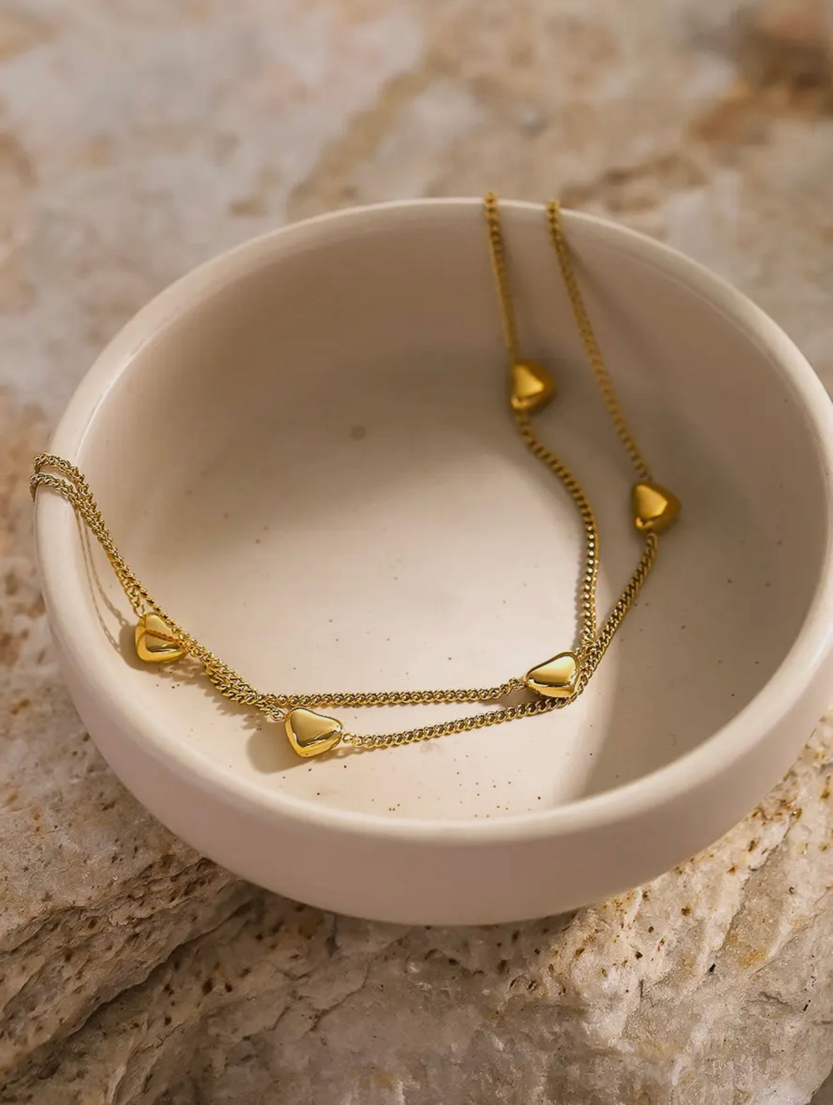 Multi Heart Bracelet/Anklet - Gold