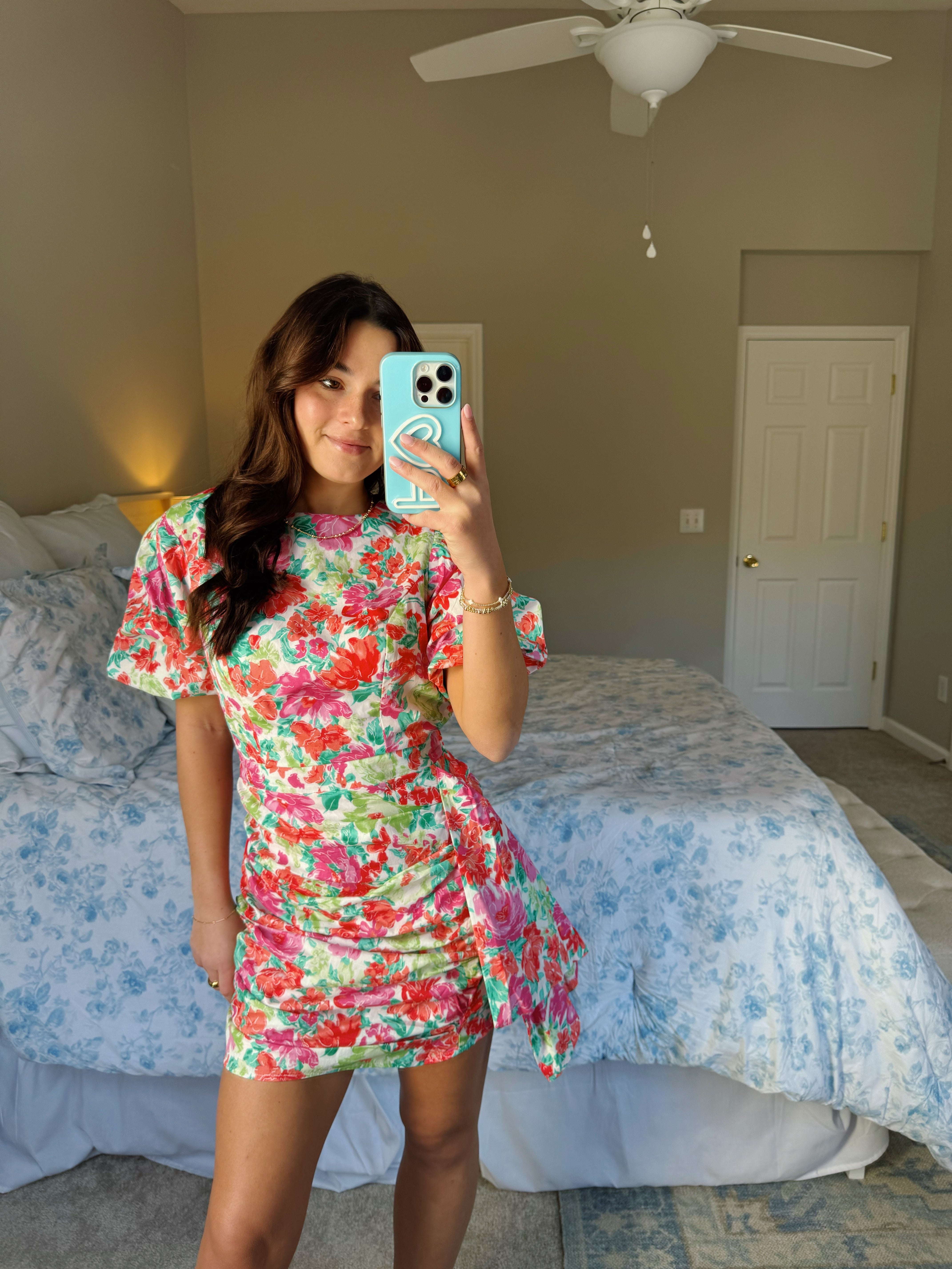 Olivia Mini Dress - Pink Floral