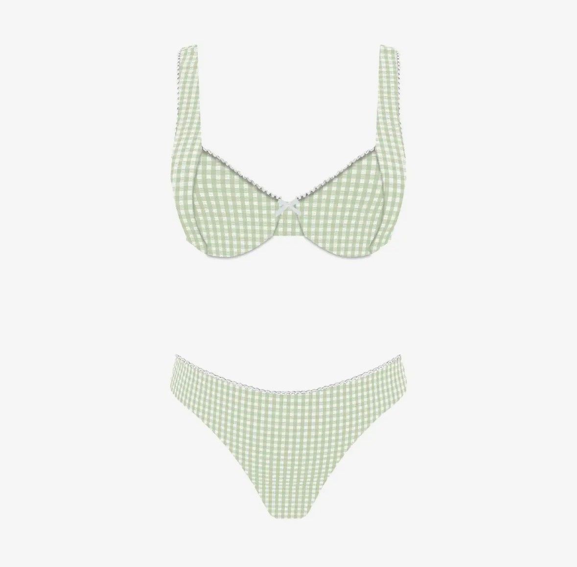 Sunlit Spritz Bikini Set - Green Gingham