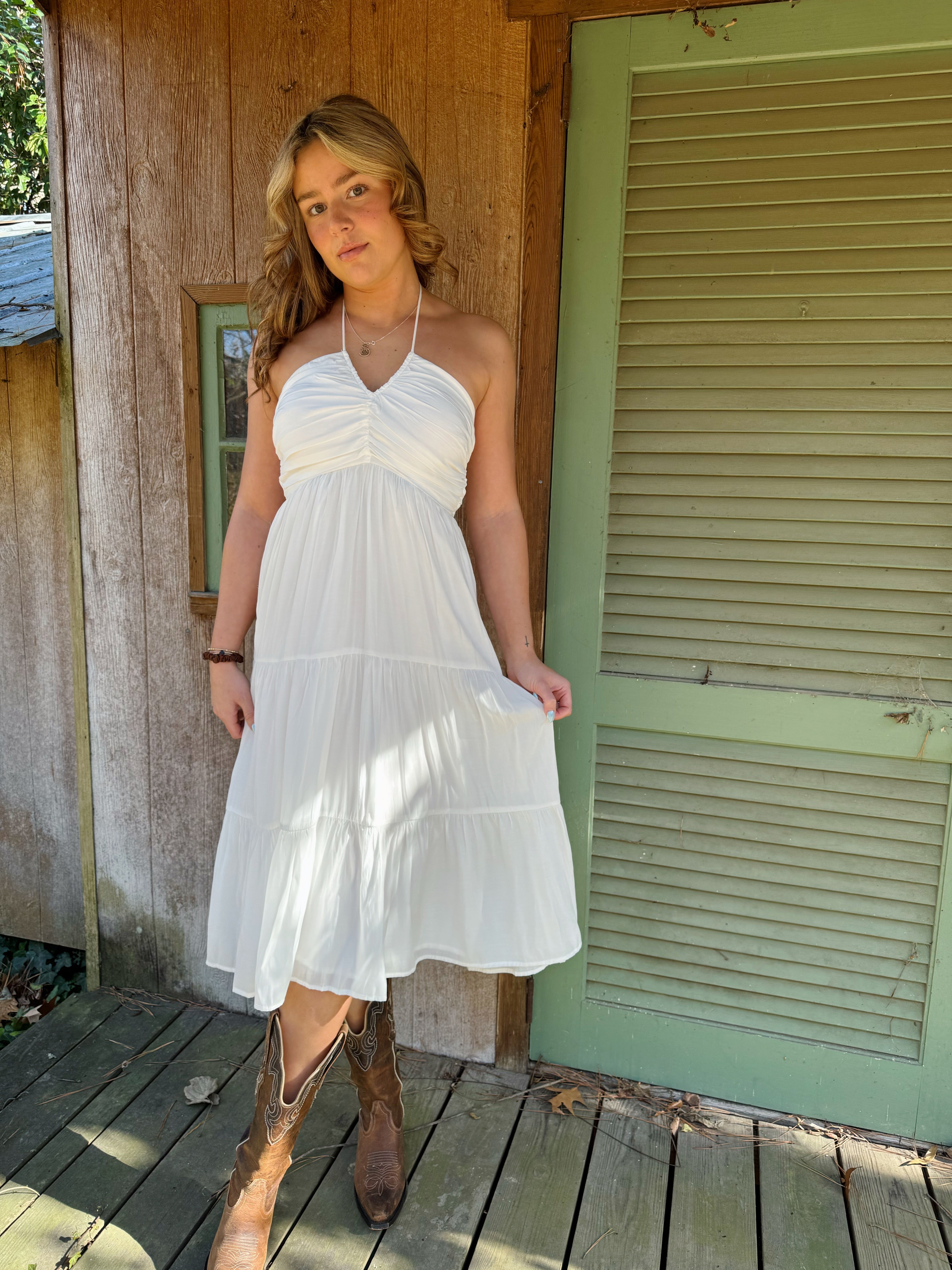 Around The World Midi Dress - White