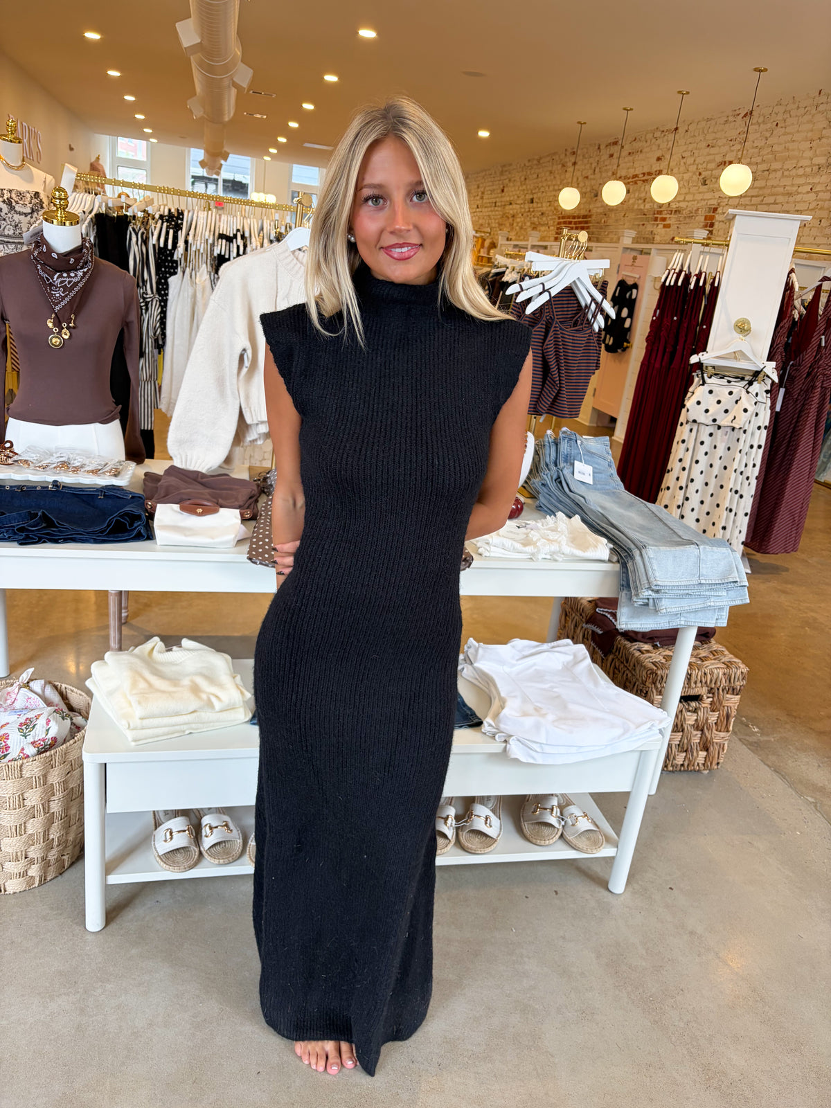 Kerrington Knit Maxi Dress - Black