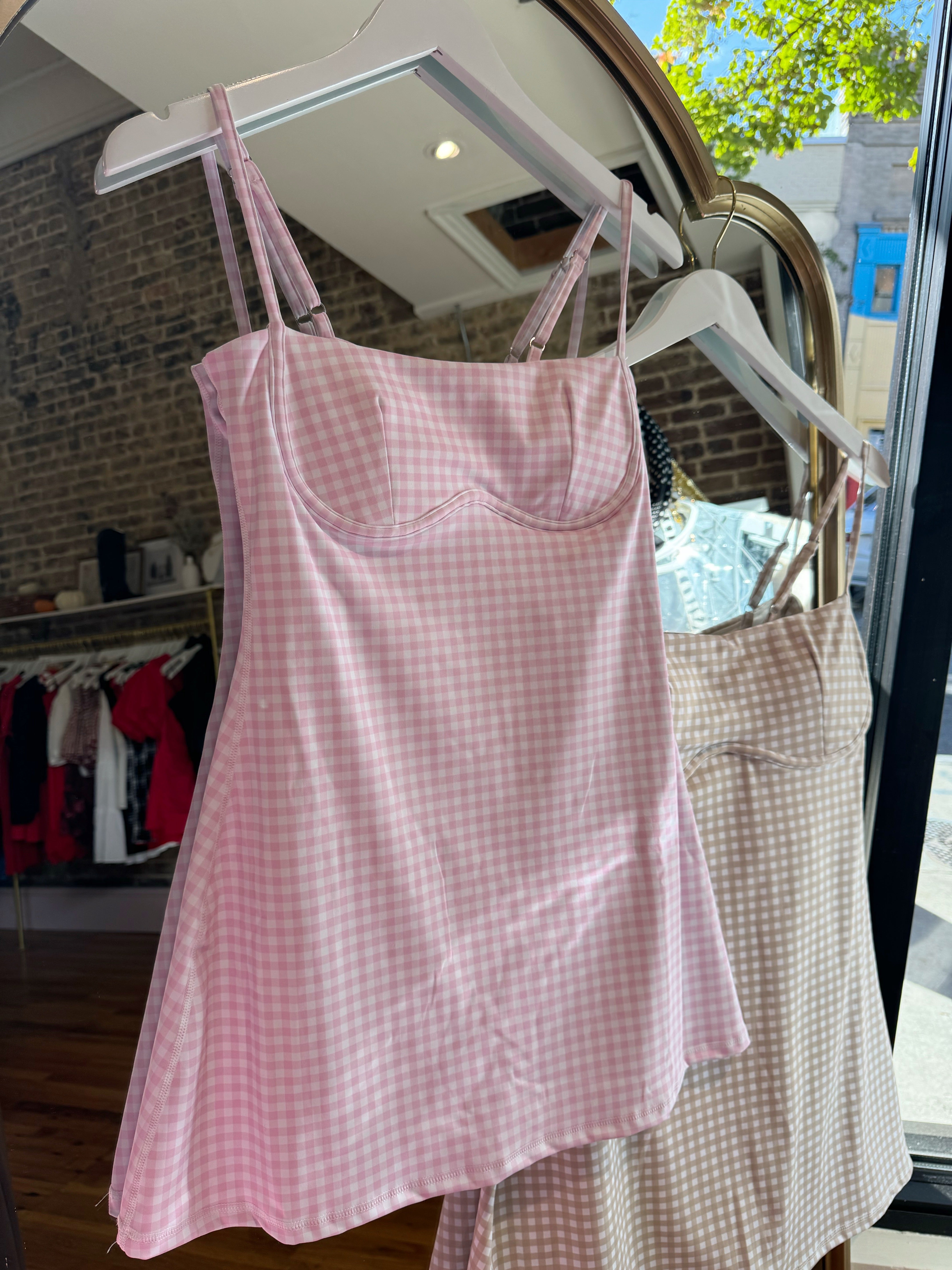 Sweet Pea Gingham Active Dress - Pink