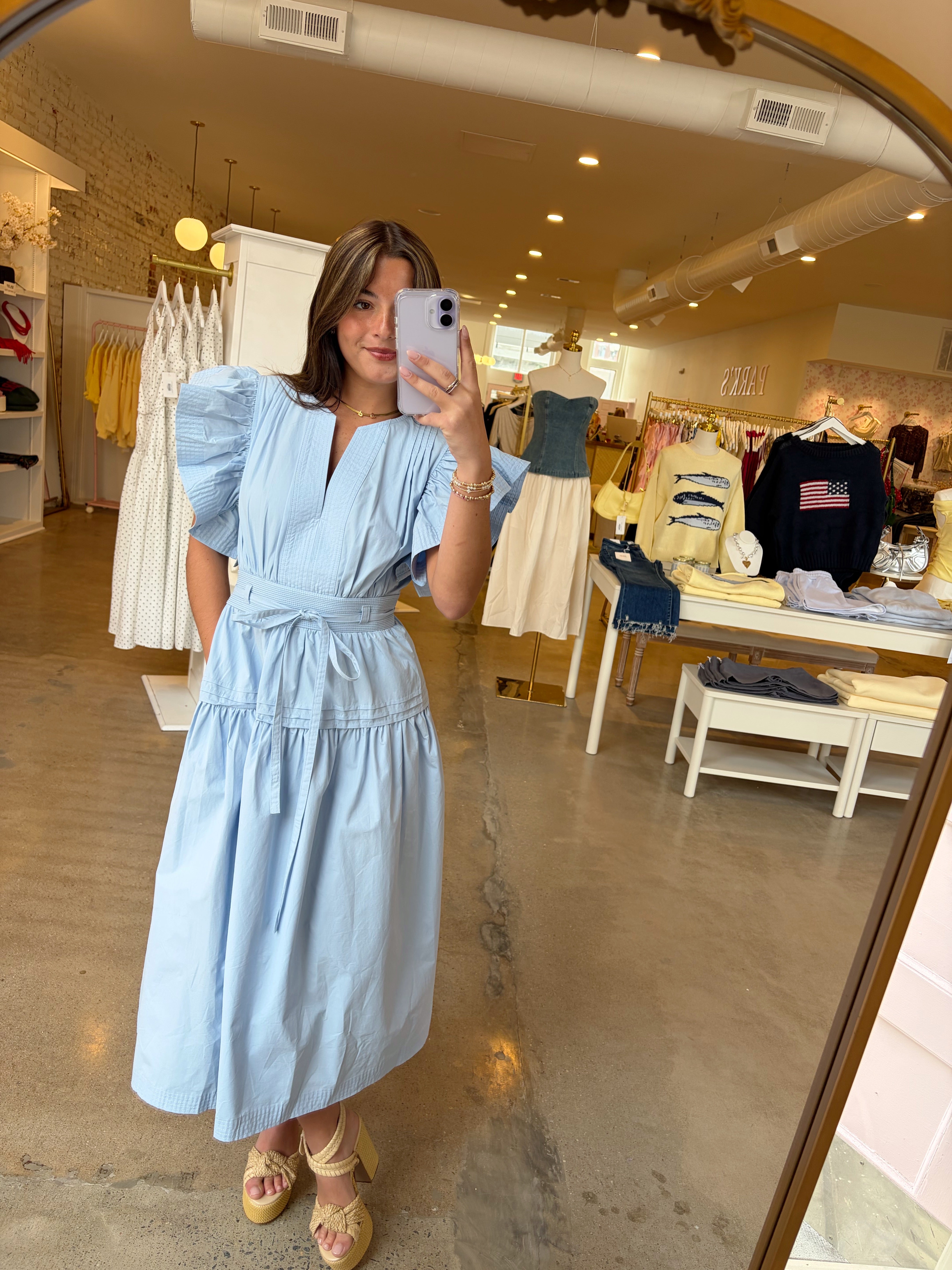 Cecelia Midi Dress - Light Blue