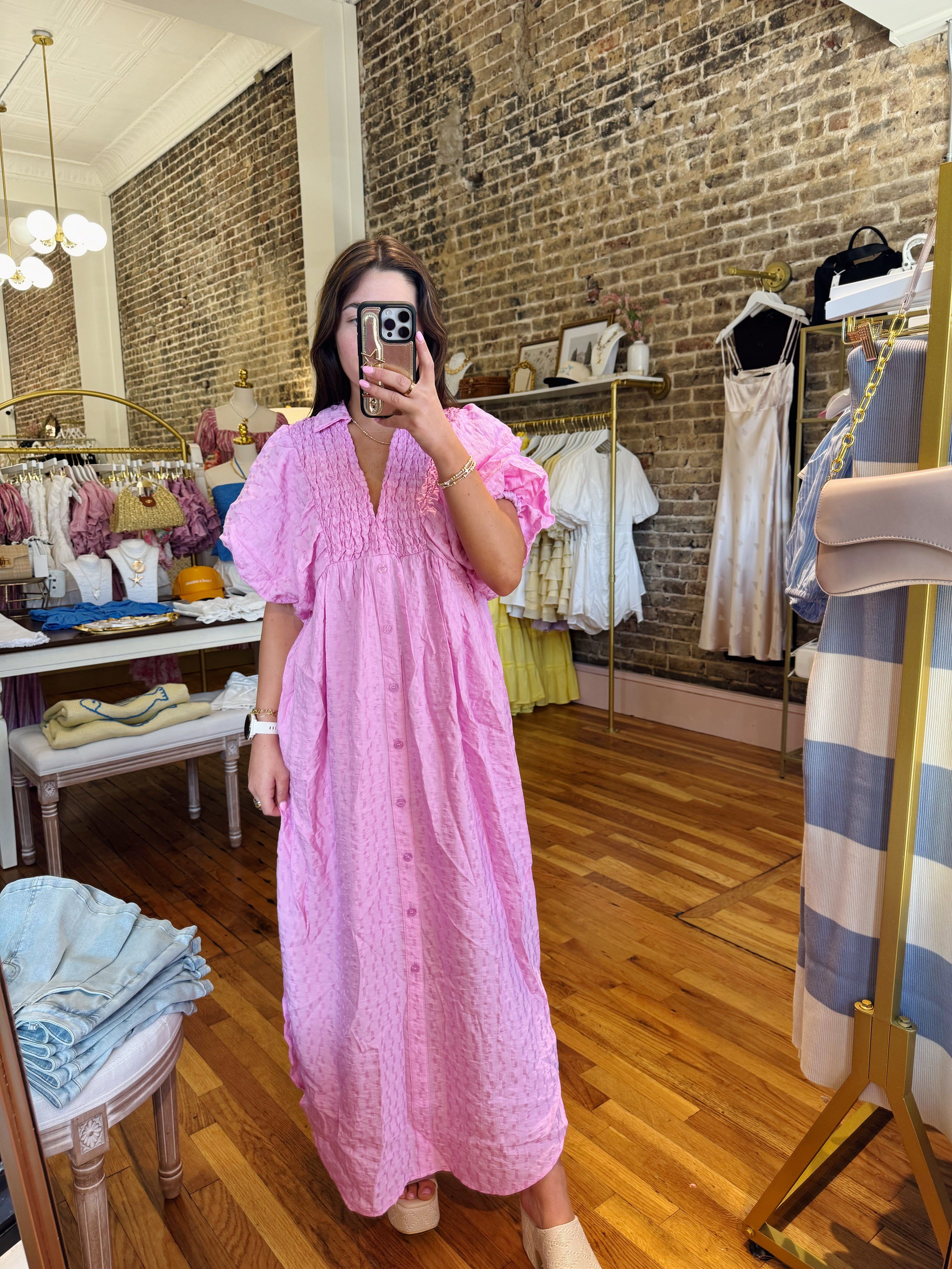 Places To Be Midi Dress - Pink