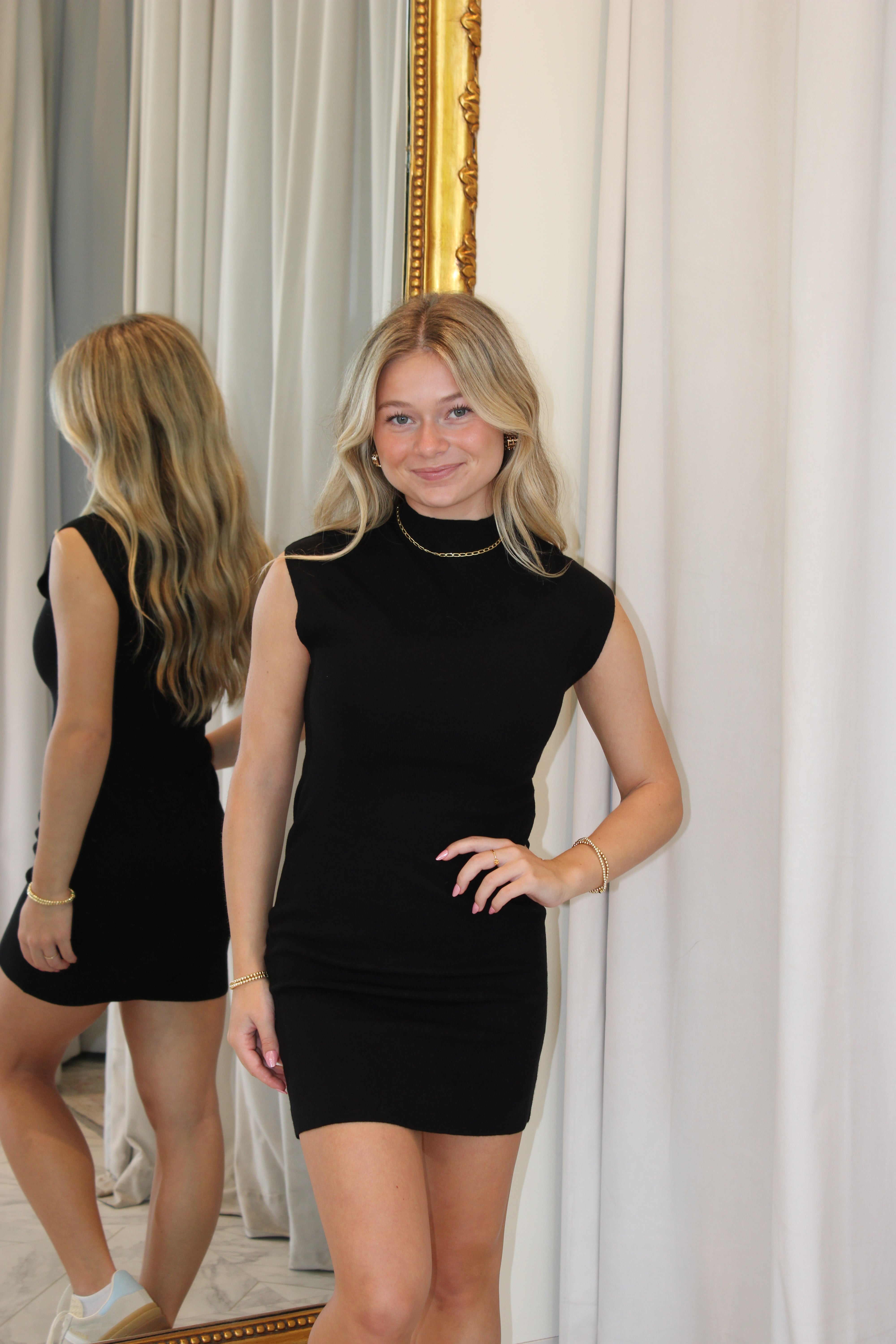 Clark Knit Mini Dress - Black