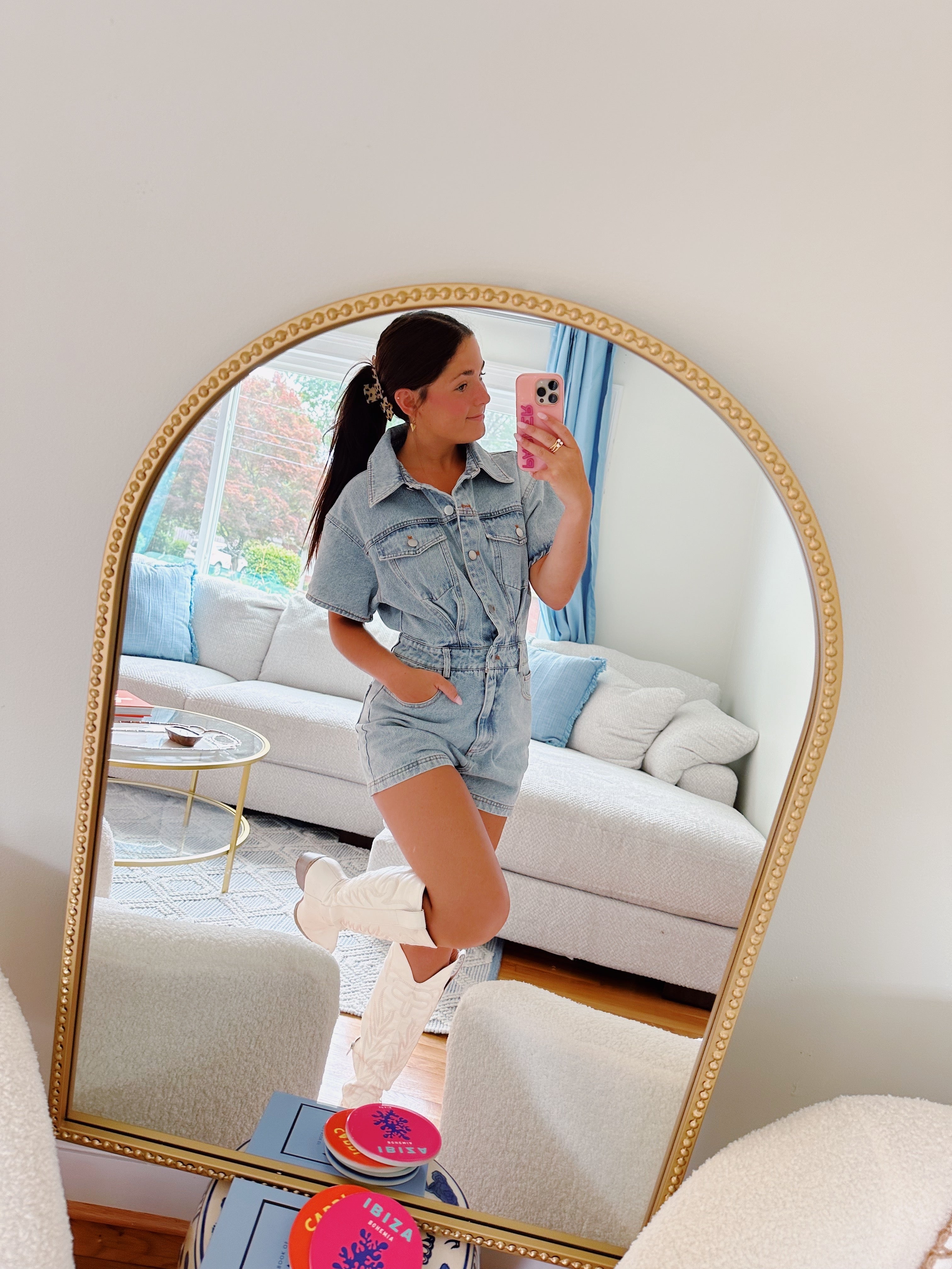 Good Times Roll Denim Romper