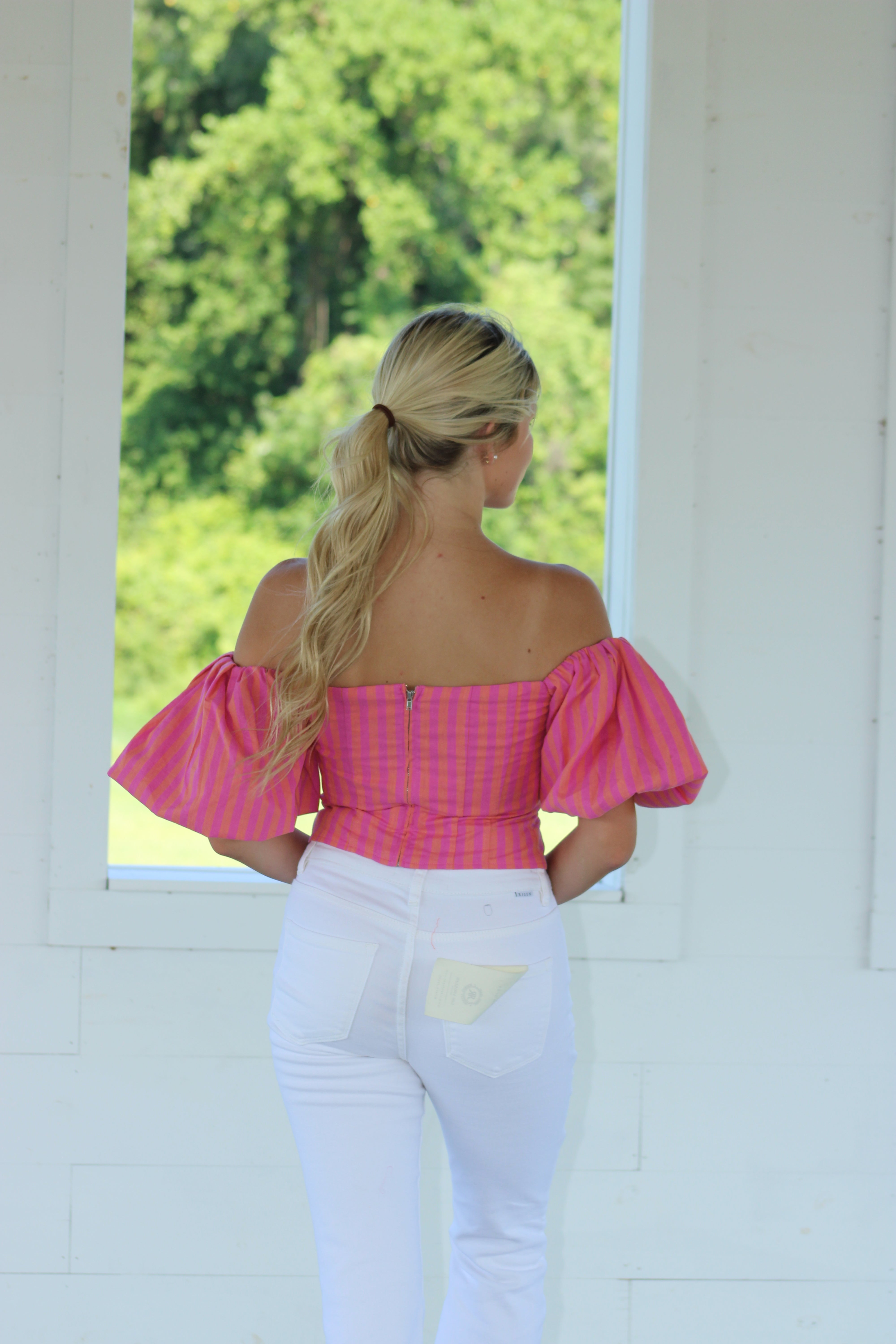 Cali Sun Top - Pink & Orane