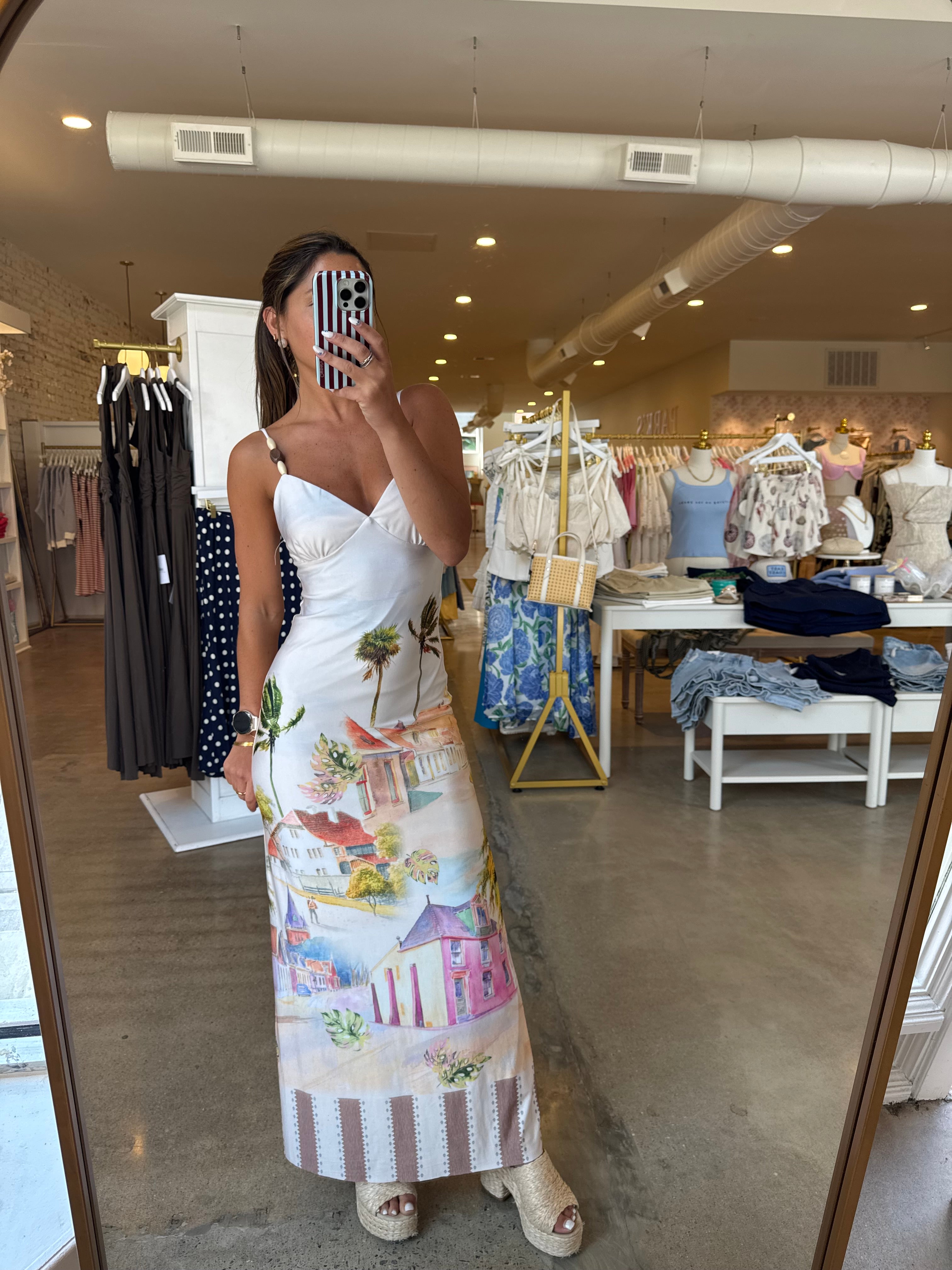 Athena Maxi Dress - Ivory Multi