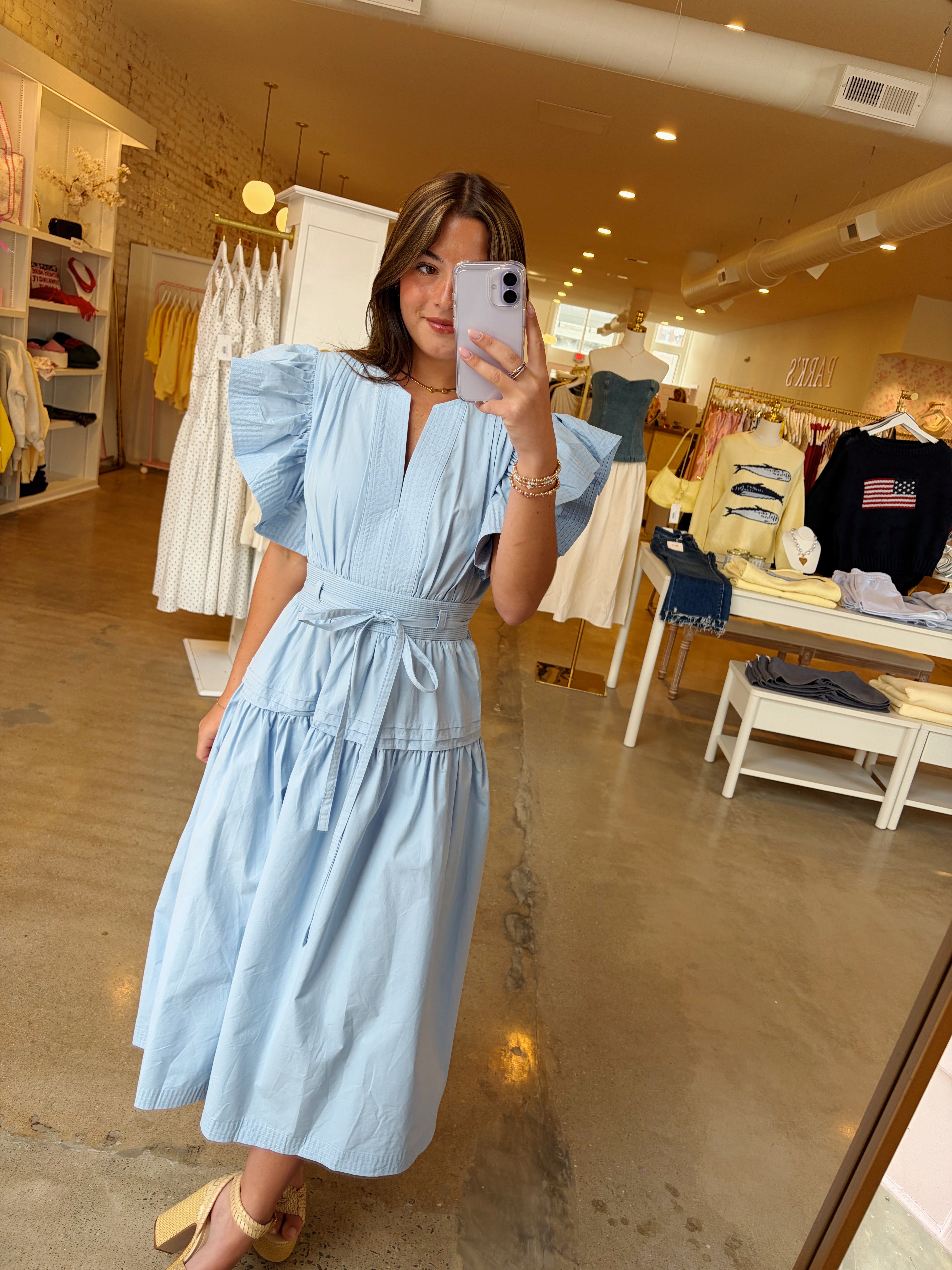 Cecelia Midi Dress - Light Blue