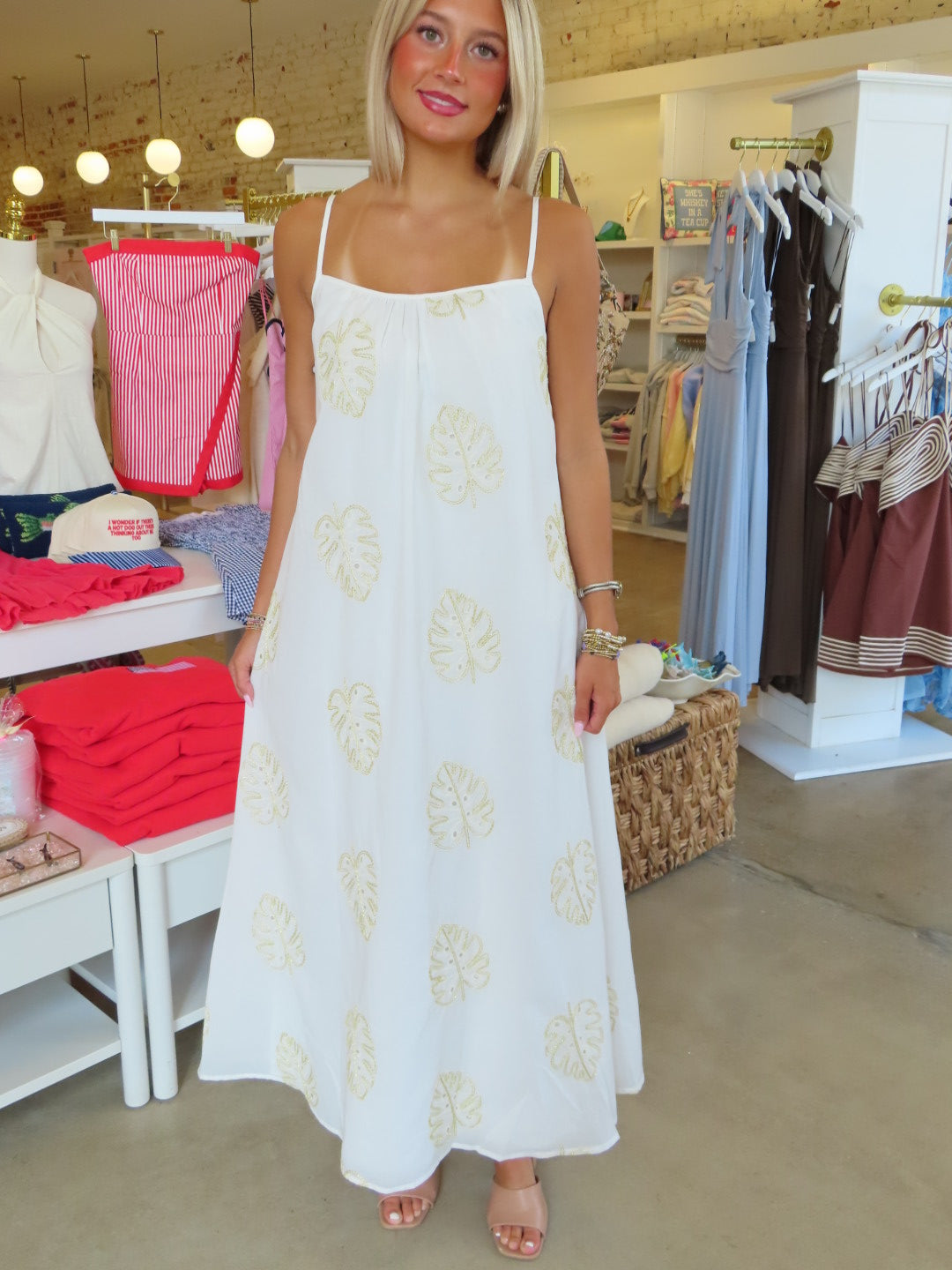 Beach Date Maxi - White & Gold