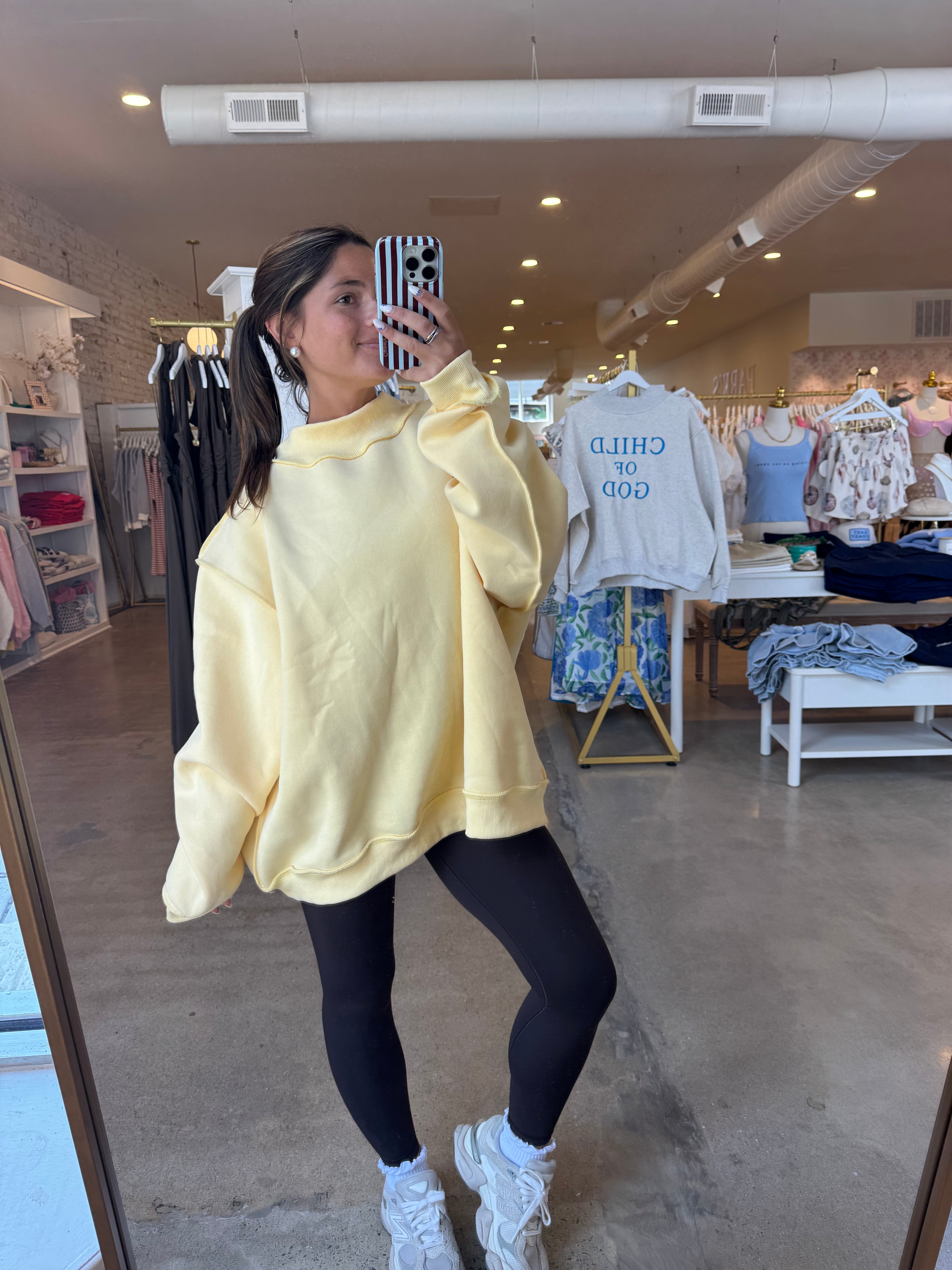 Liz Mockneck Sweatshirt - Yellow