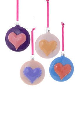 Heart Disc - Pastel Glass Ornaments