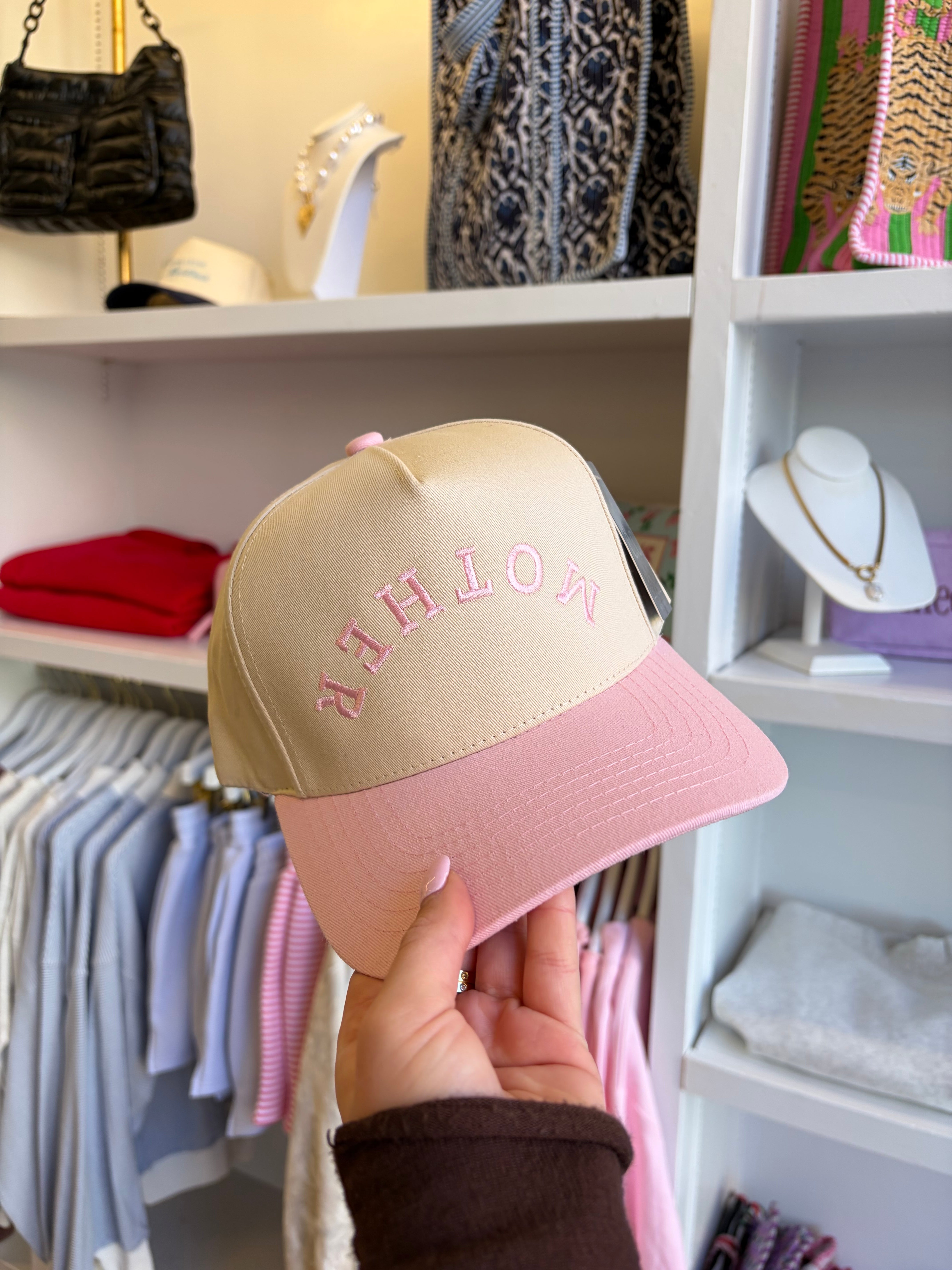 MOTHER Embroidered Hat - Light Pink