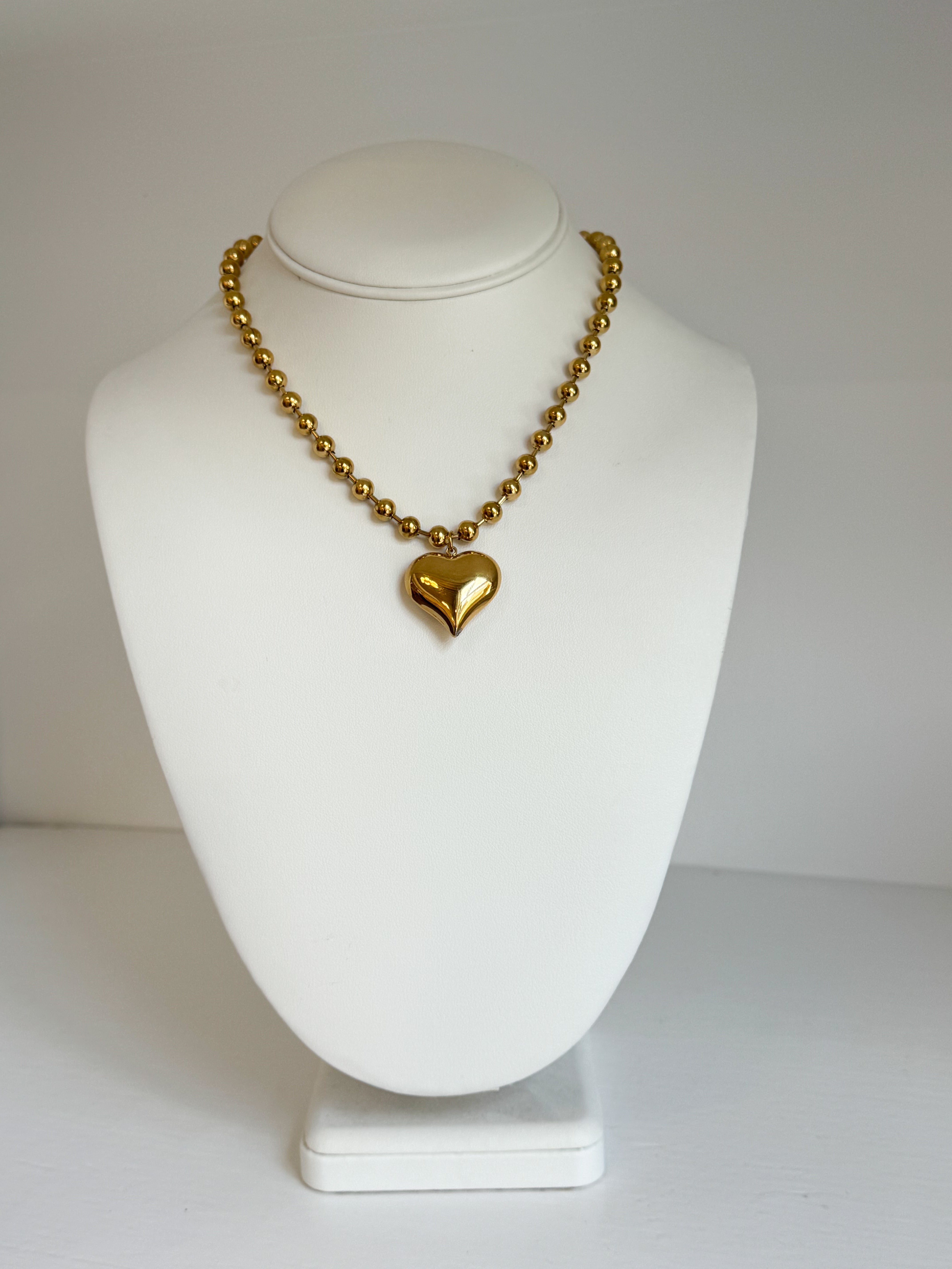 Mini Jane Heart Necklace - Gold - Water Resistant