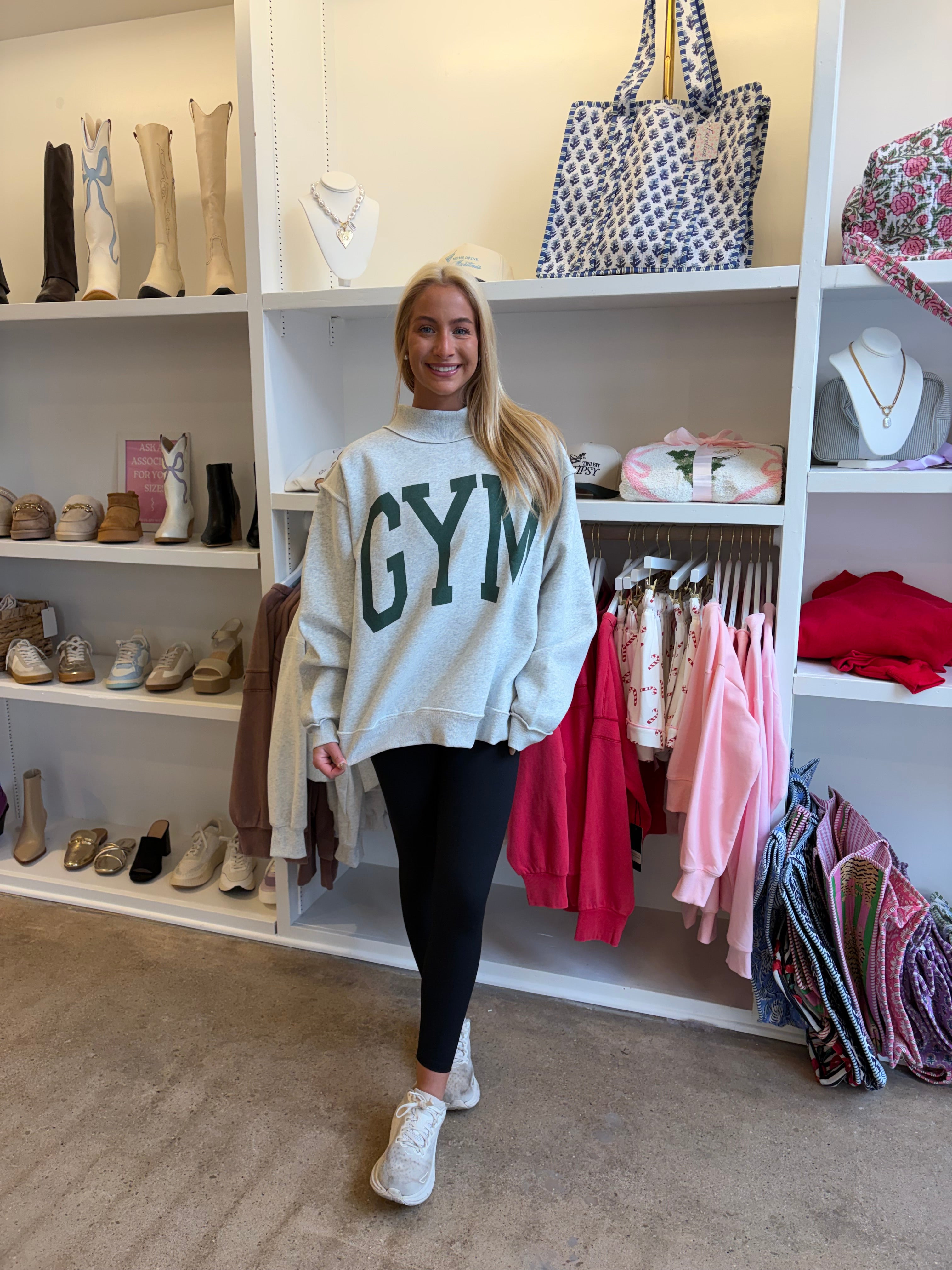 GYM & BED Reversible Mockneck Sweatshirt - Grey