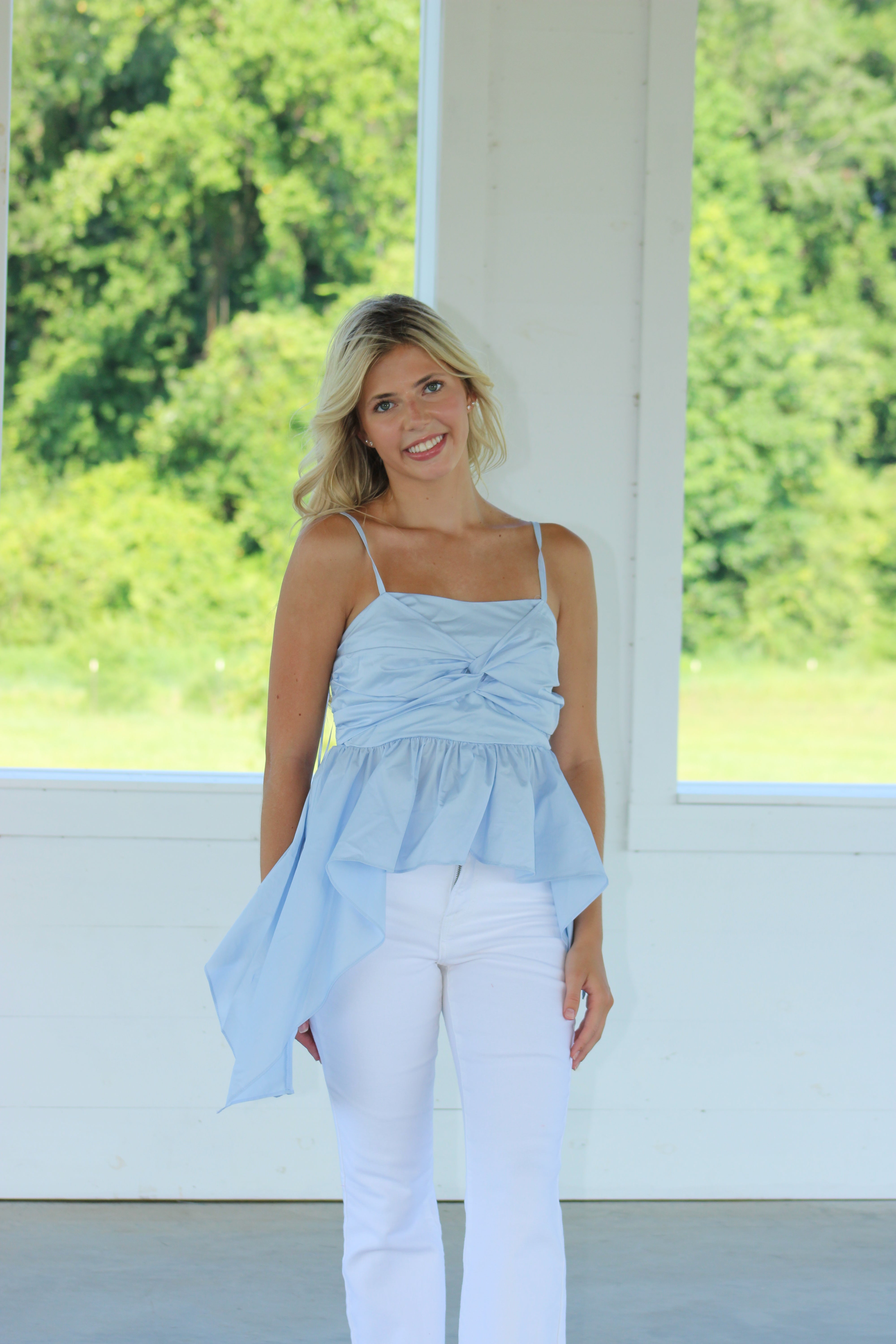 In The Villa Top - Light Chambray