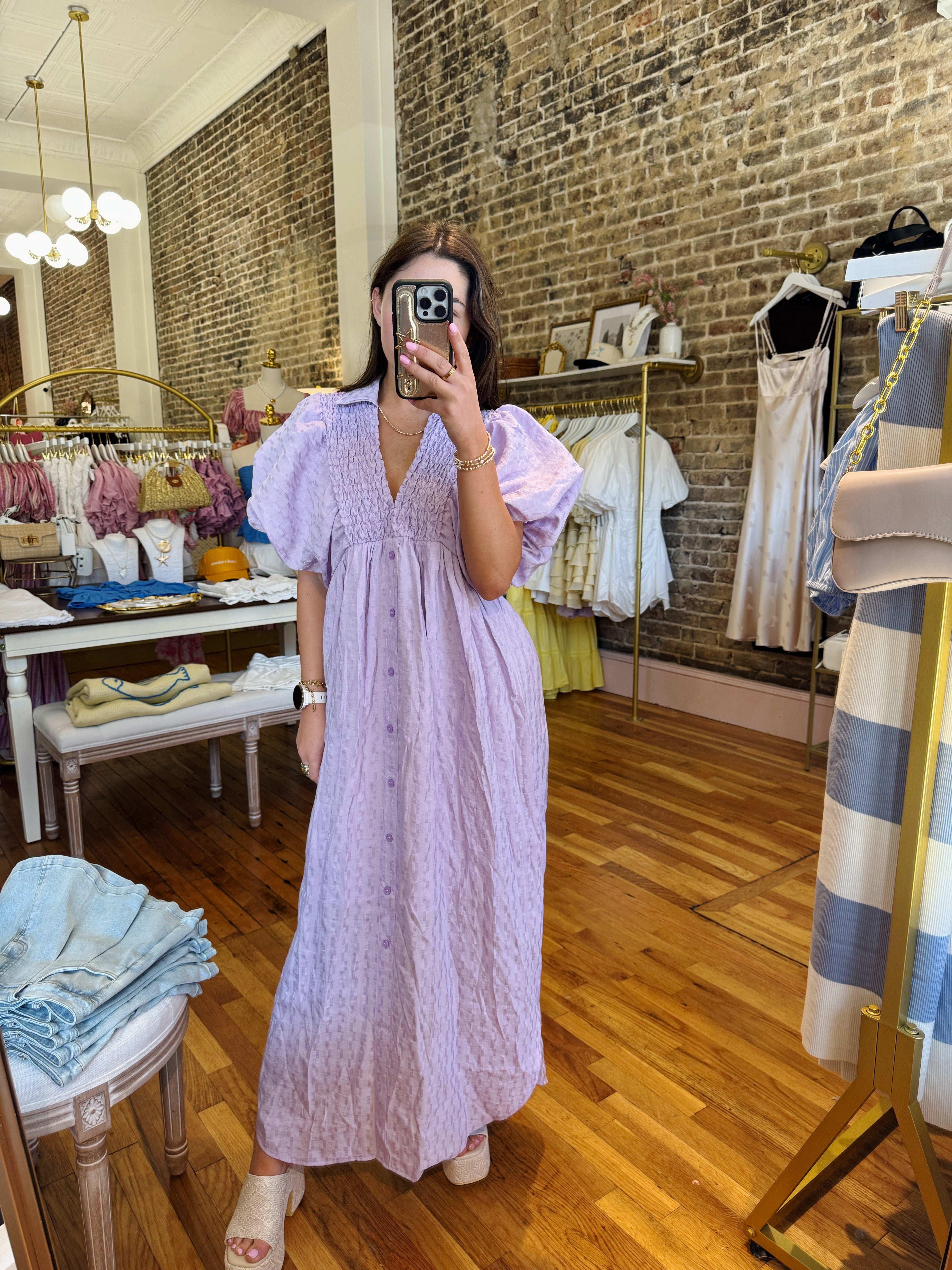 Places To Be Midi Dress - Lavender