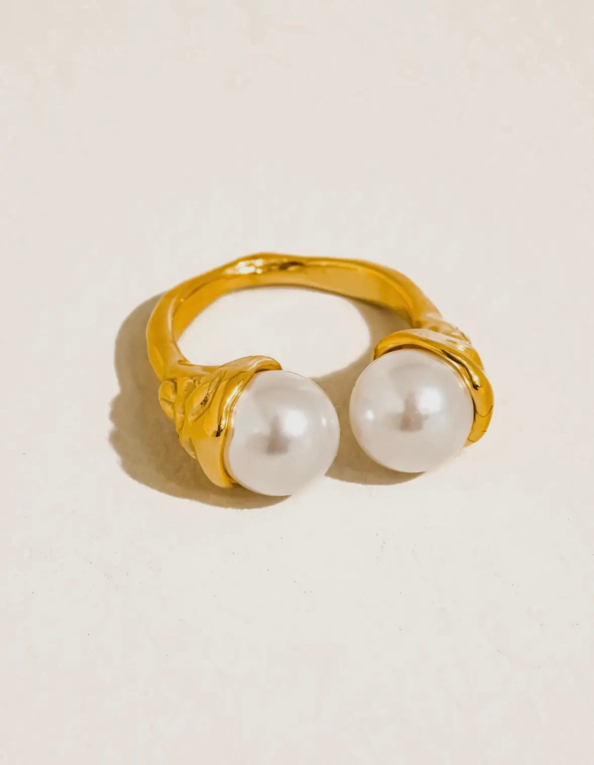 Eloura 18K Gold Non-Tarnish Pearl Adjustable Ring