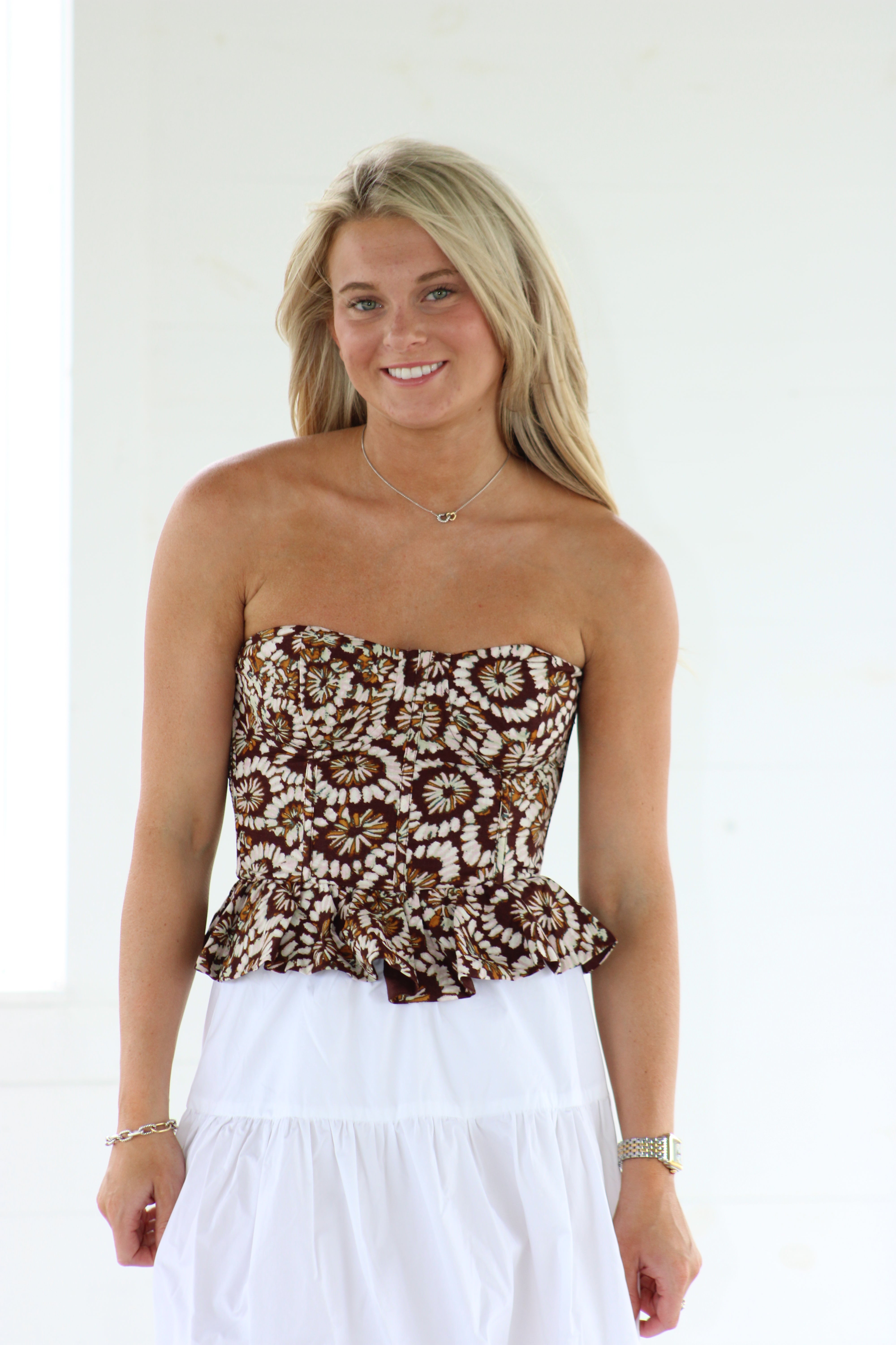 Flirt Alert Top - Brown Floral