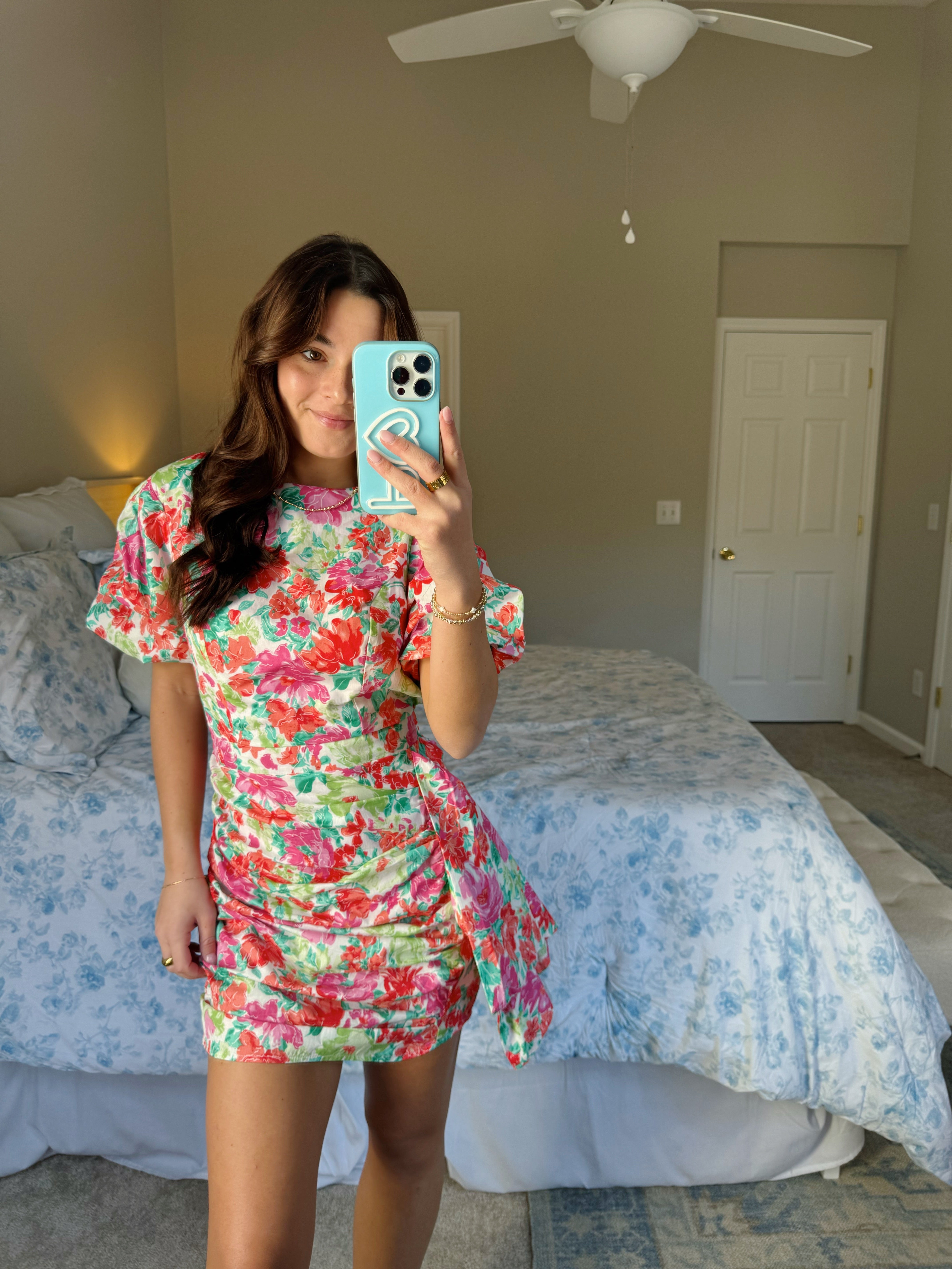 Olivia Mini Dress - Pink Floral