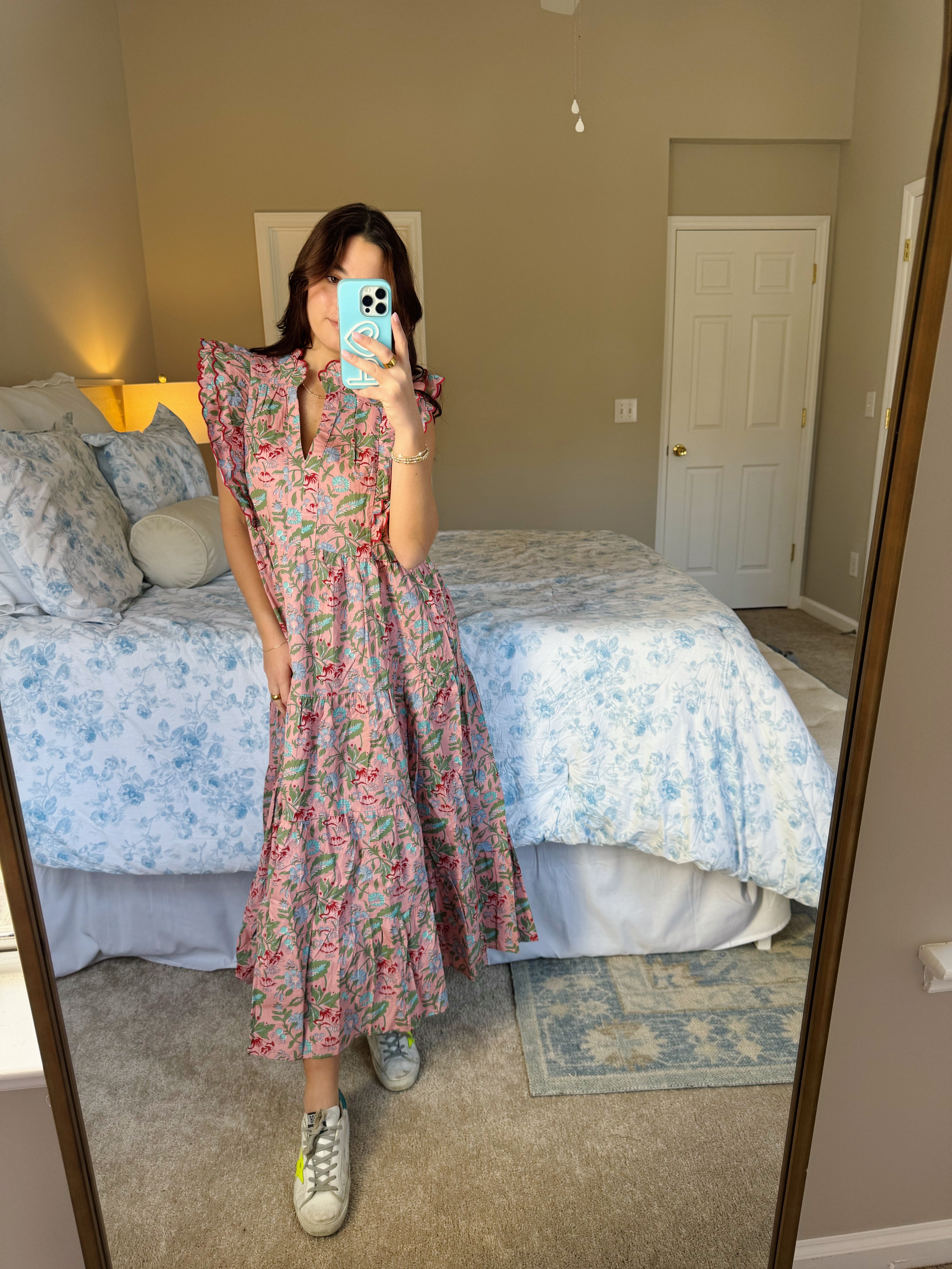 Meadow Midi Dress - Pink Floral