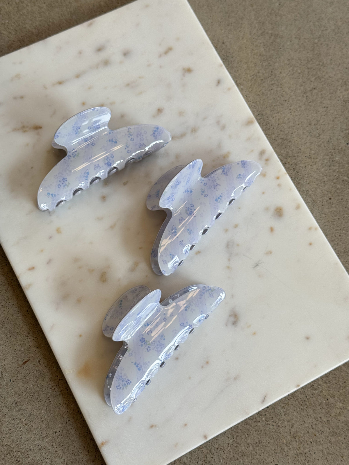 Blue Floral Hair Claw
