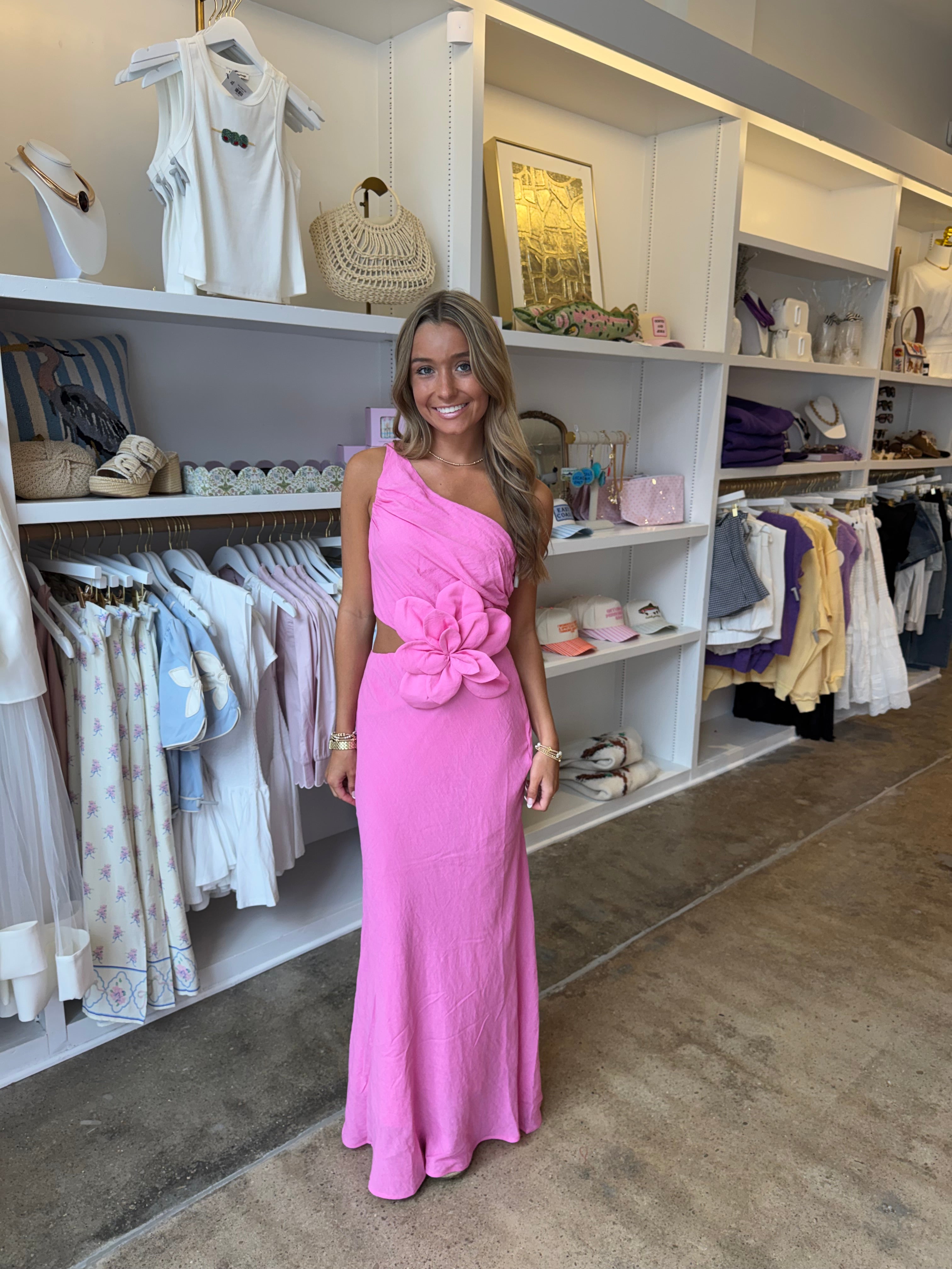 Malibu Cut Out Midi Dress - Hot Pink
