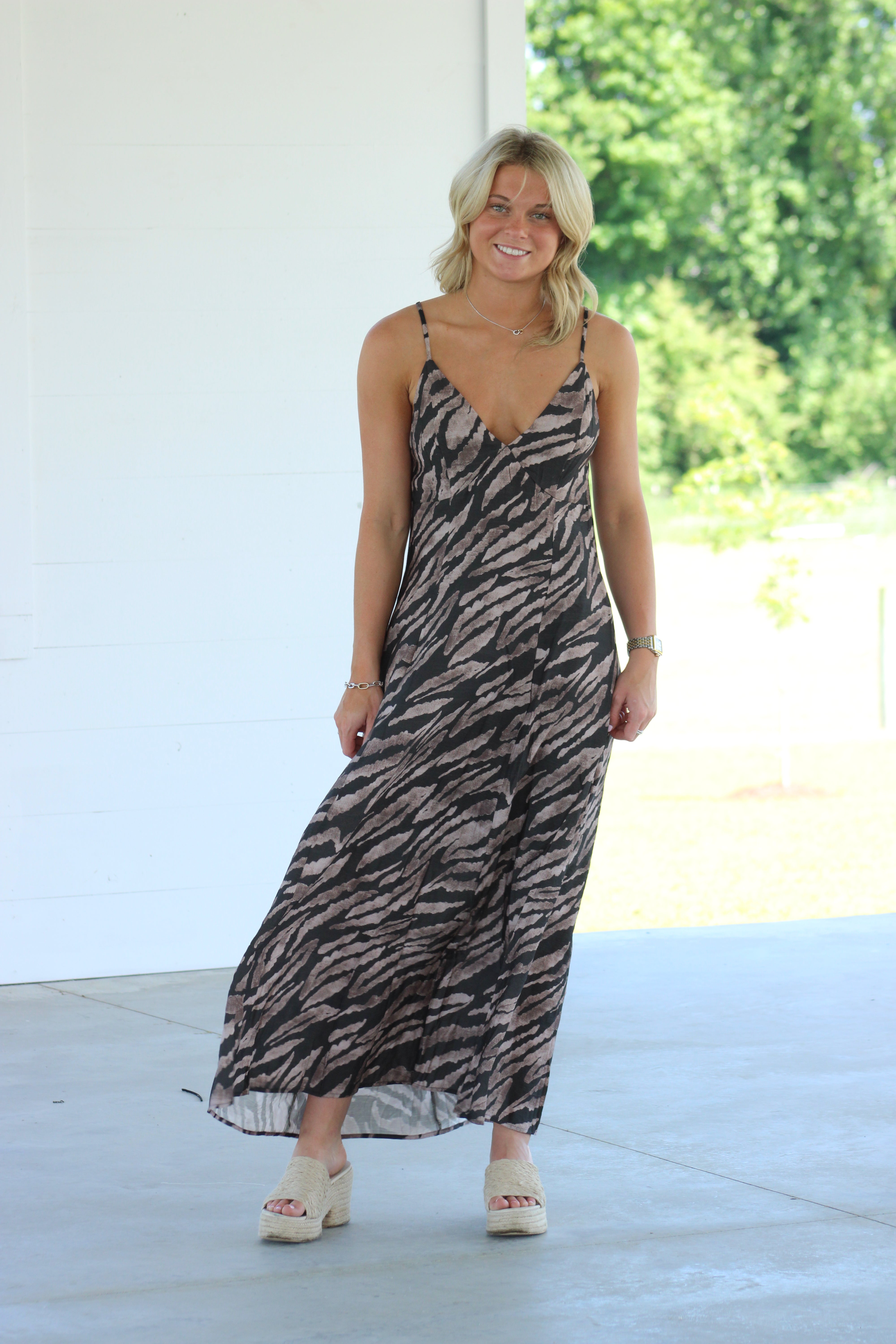 Wild And Free Maxi Dress - Charcoal